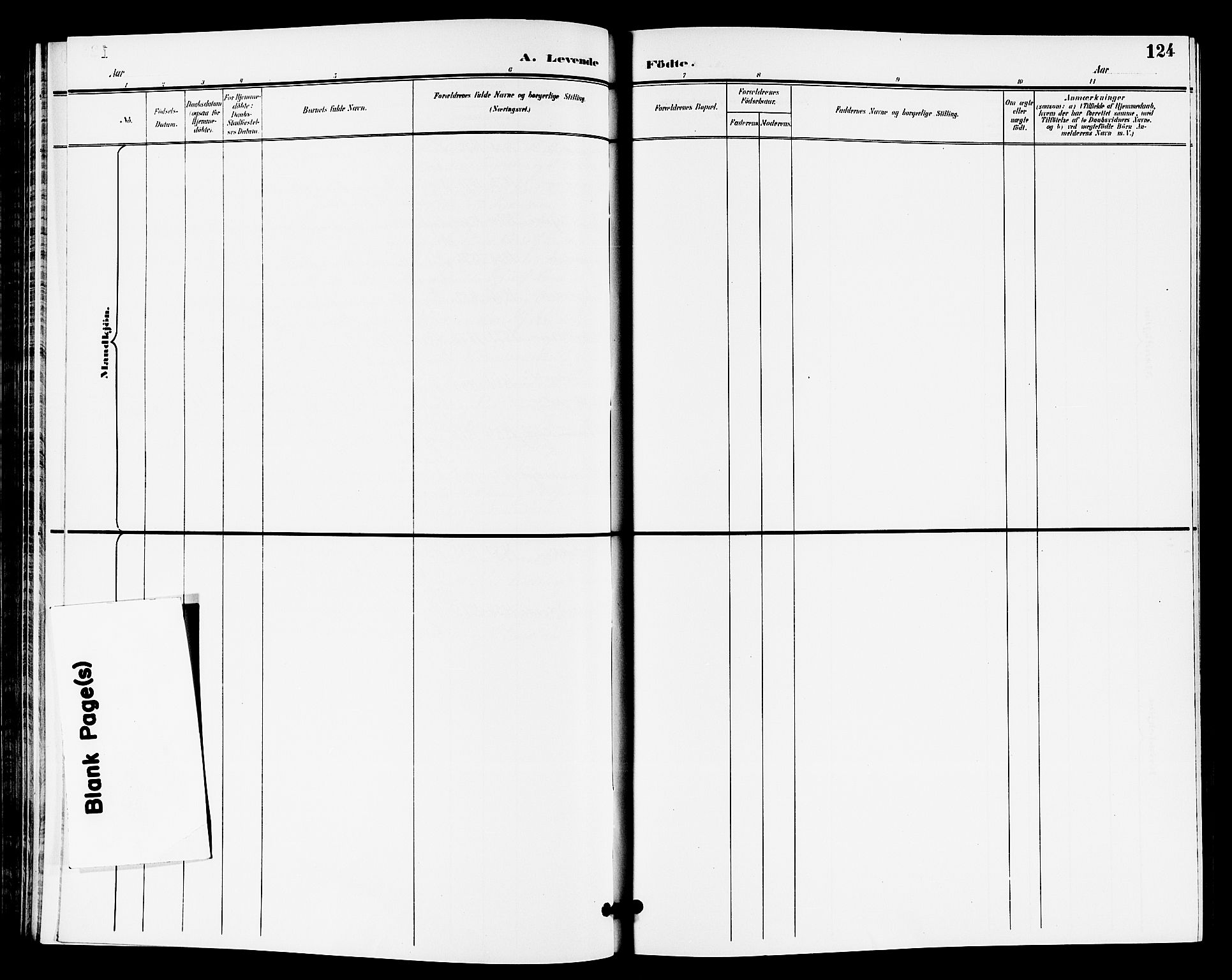 Horten kirkebøker, AV/SAKO-A-348/G/Ga/L0006: Klokkerbok nr. 6, 1896-1904, s. 124