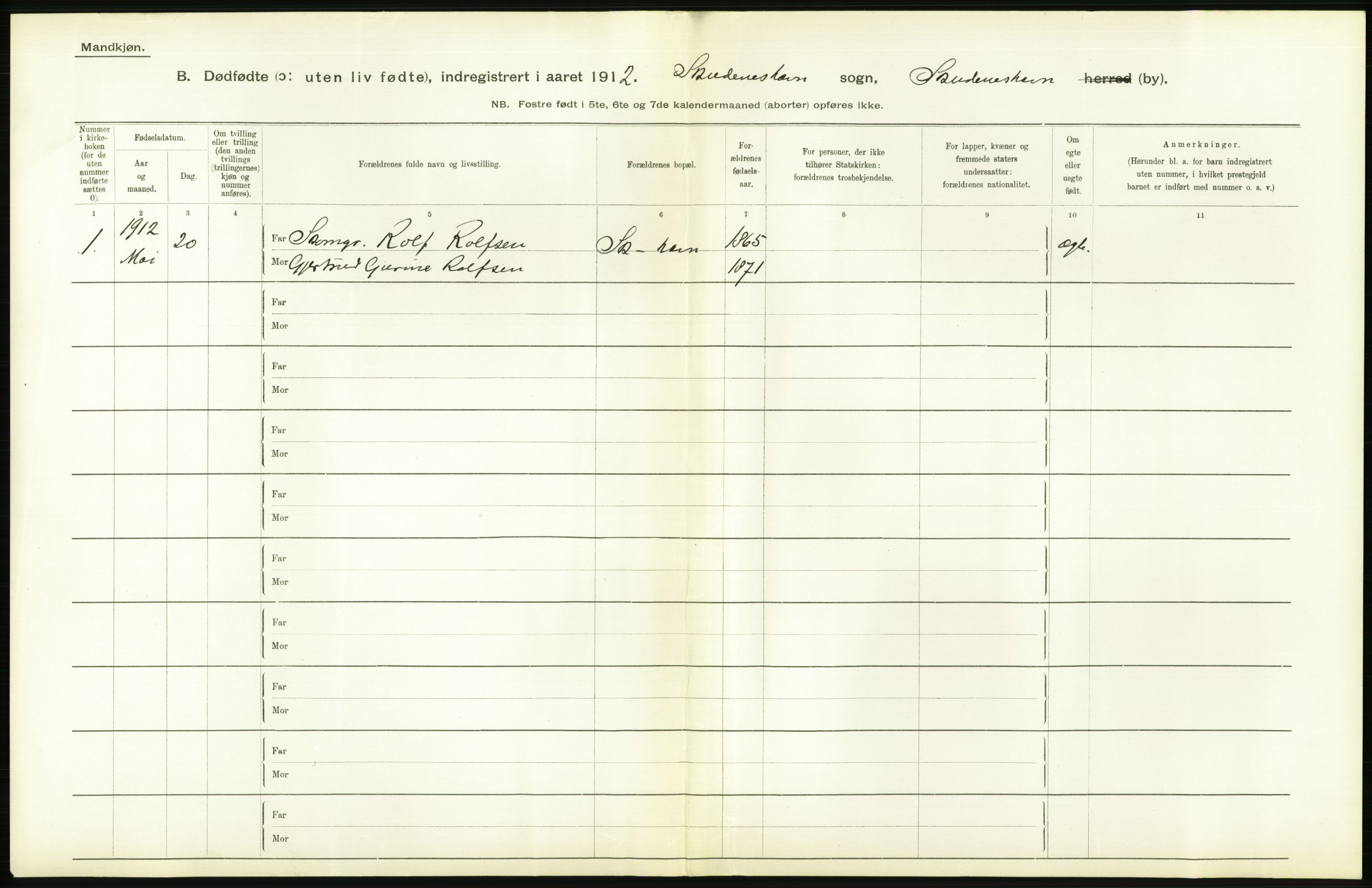 Statistisk sentralbyrå, Sosiodemografiske emner, Befolkning, RA/S-2228/D/Df/Dfb/Dfbb/L0028: Stavanger amt: Døde, dødfødte. Bygder og byer., 1912, s. 588