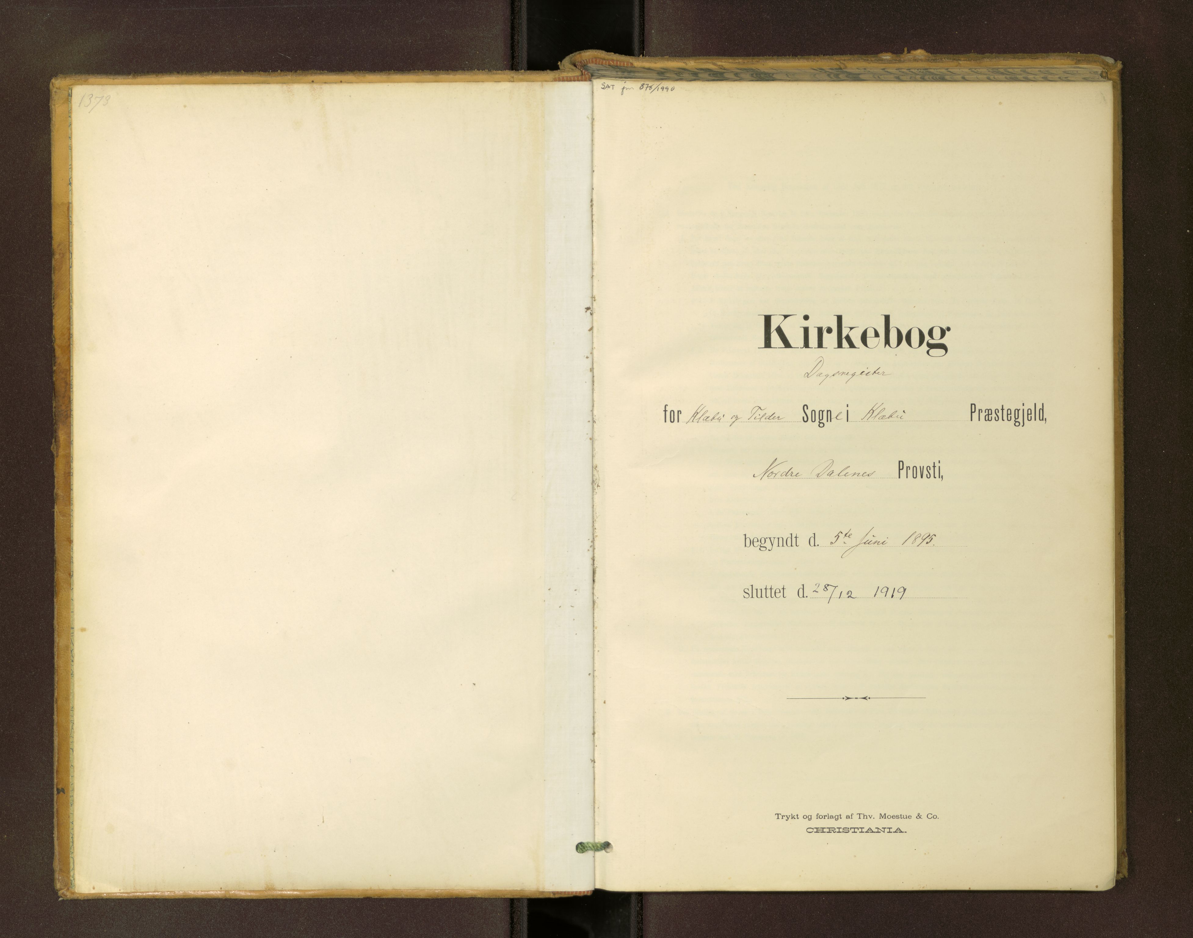 Ministerialprotokoller, klokkerbøker og fødselsregistre - Sør-Trøndelag, AV/SAT-A-1456/618/L0447: Dagsregister nr. 618---, 1899-1905
