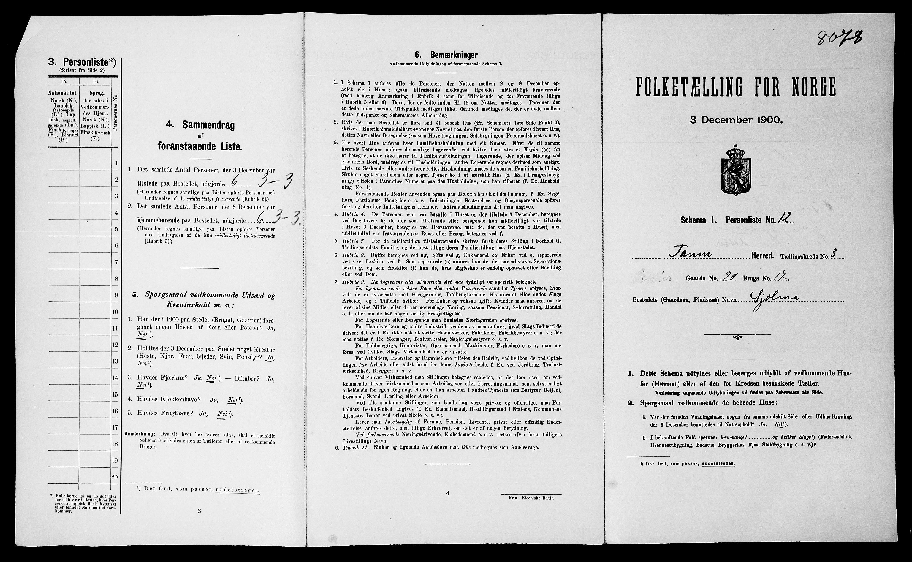 SATØ, Folketelling 1900 for 2025 Tana herred, 1900, s. 422