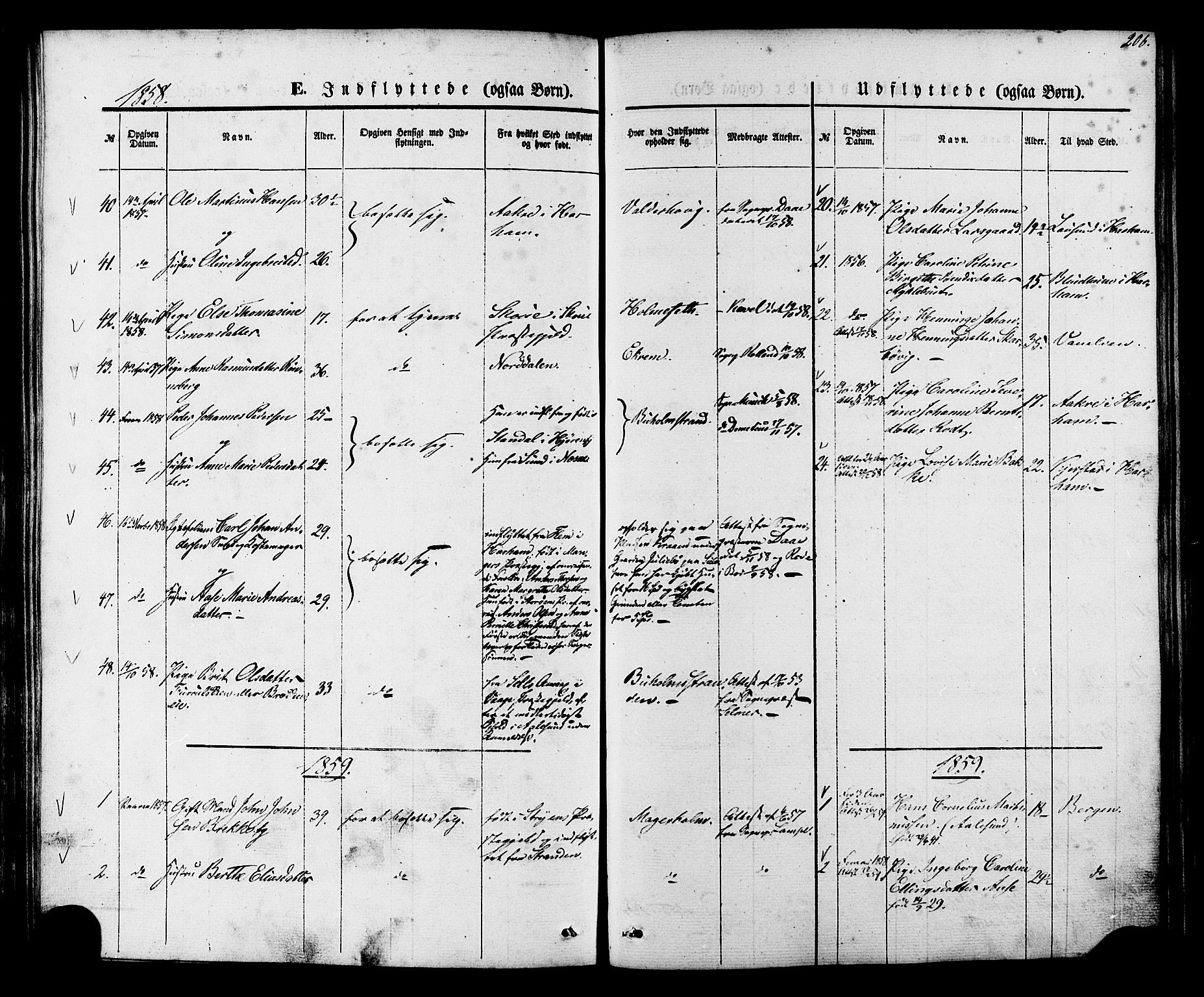 Ministerialprotokoller, klokkerbøker og fødselsregistre - Møre og Romsdal, SAT/A-1454/528/L0398: Ministerialbok nr. 528A09, 1858-1864, s. 206