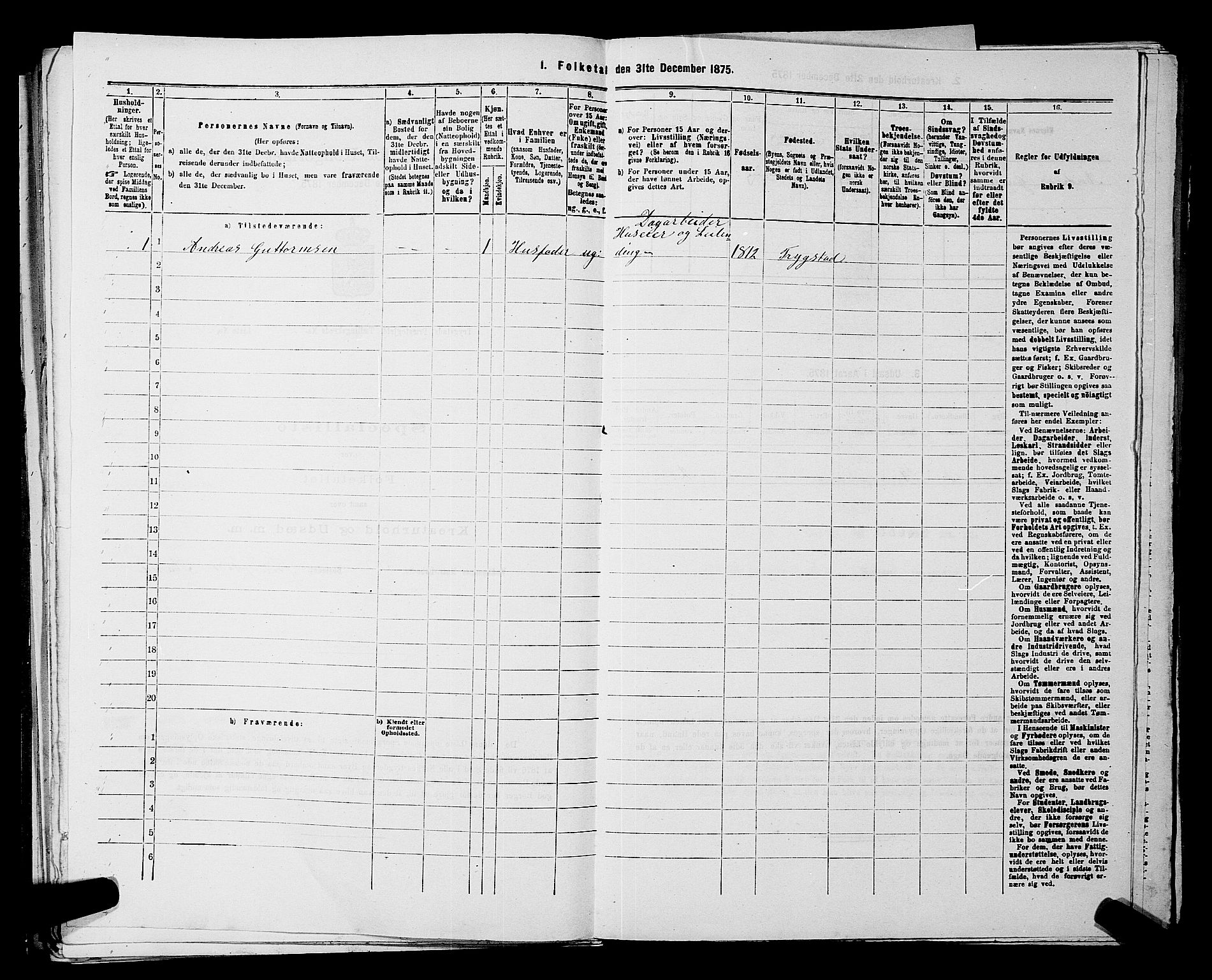 RA, Folketelling 1875 for 0122P Trøgstad prestegjeld, 1875, s. 272