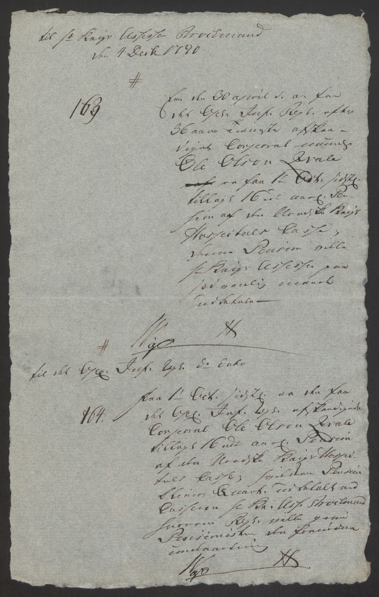Forsvaret, Den norske kvesthuskasse/krigshospitalkasse, AV/RA-RAFA-1887/F/Fa/L0008: Konsepter, 1790-1793, s. 318