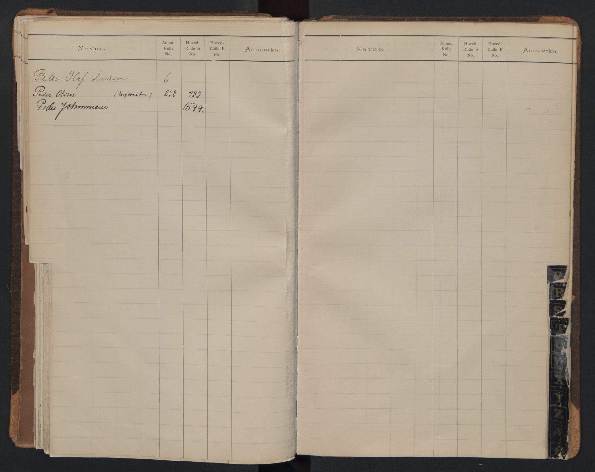 Holmestrand innrulleringskontor, AV/SAKO-A-1151/G/Ga/L0001: Register, 1868-1948, s. 46