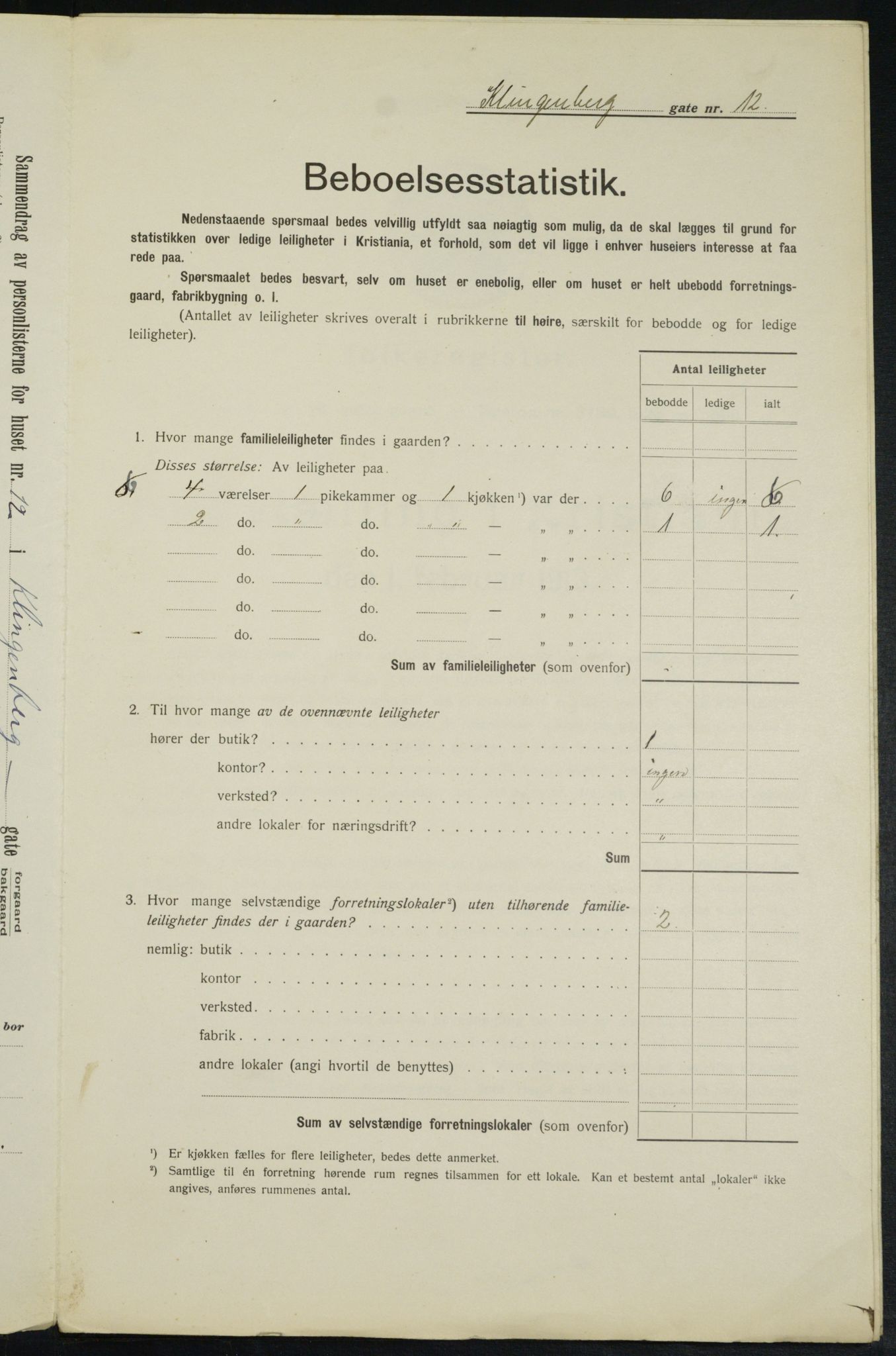 OBA, Kommunal folketelling 1.2.1913 for Kristiania, 1913, s. 51617