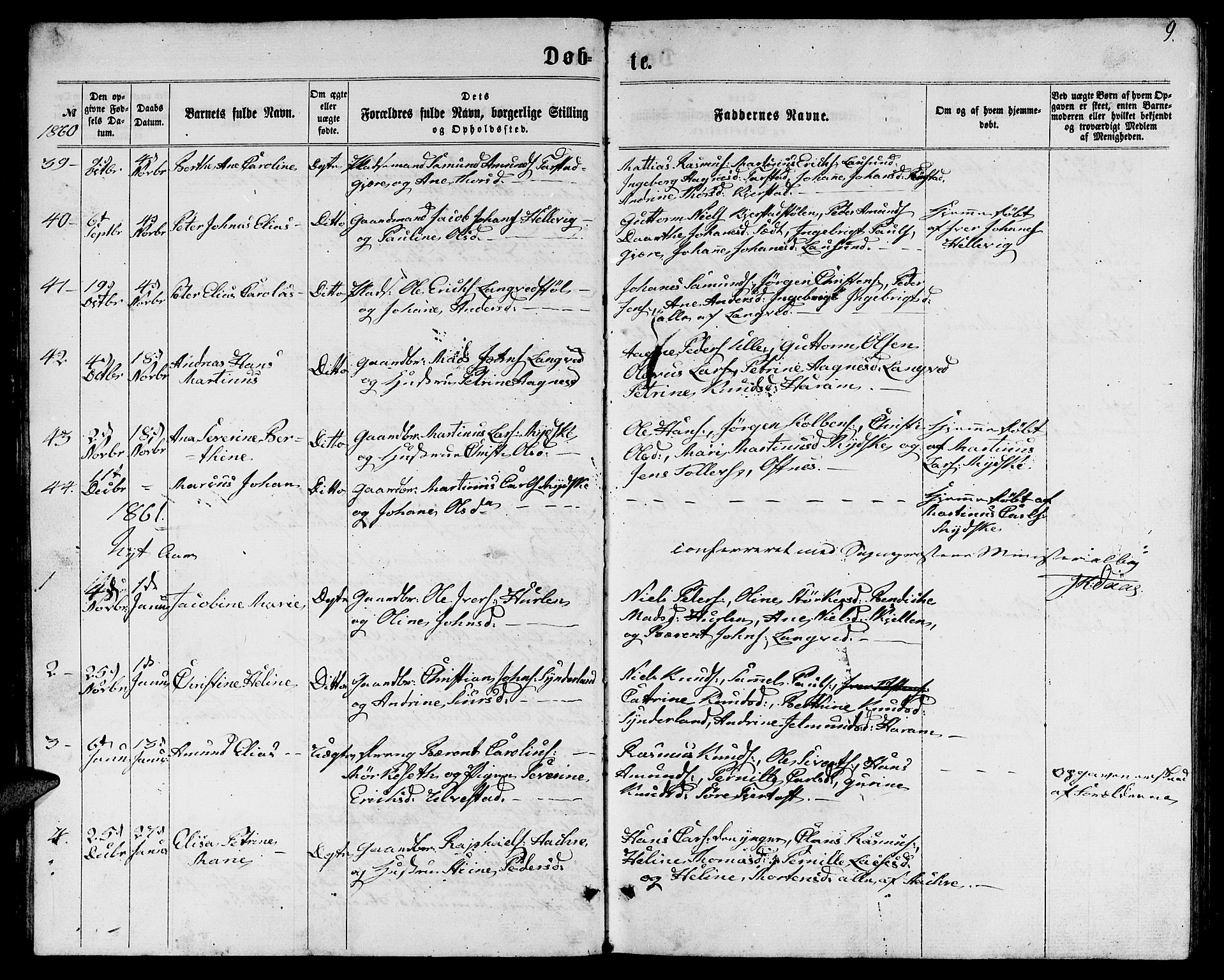 Ministerialprotokoller, klokkerbøker og fødselsregistre - Møre og Romsdal, AV/SAT-A-1454/536/L0508: Klokkerbok nr. 536C03, 1860-1870, s. 9