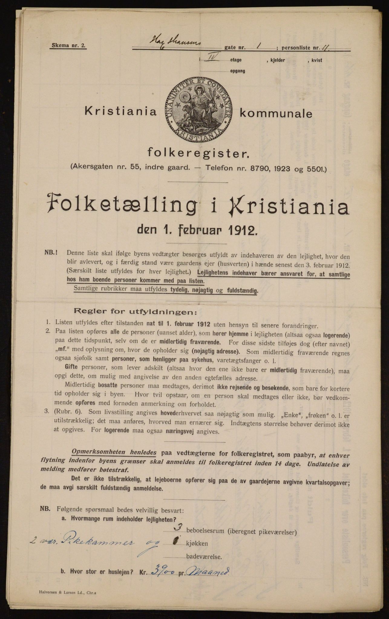 OBA, Kommunal folketelling 1.2.1912 for Kristiania, 1912, s. 35851