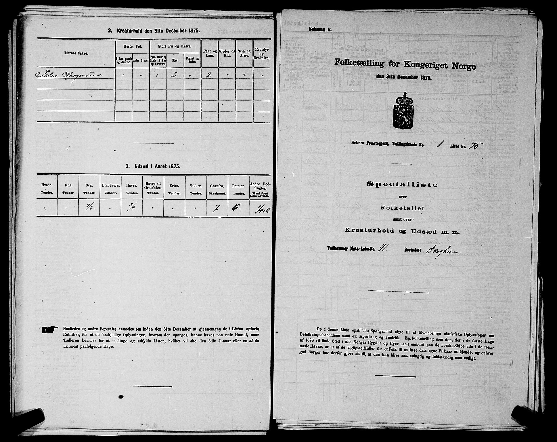 RA, Folketelling 1875 for 0220P Asker prestegjeld, 1875, s. 309