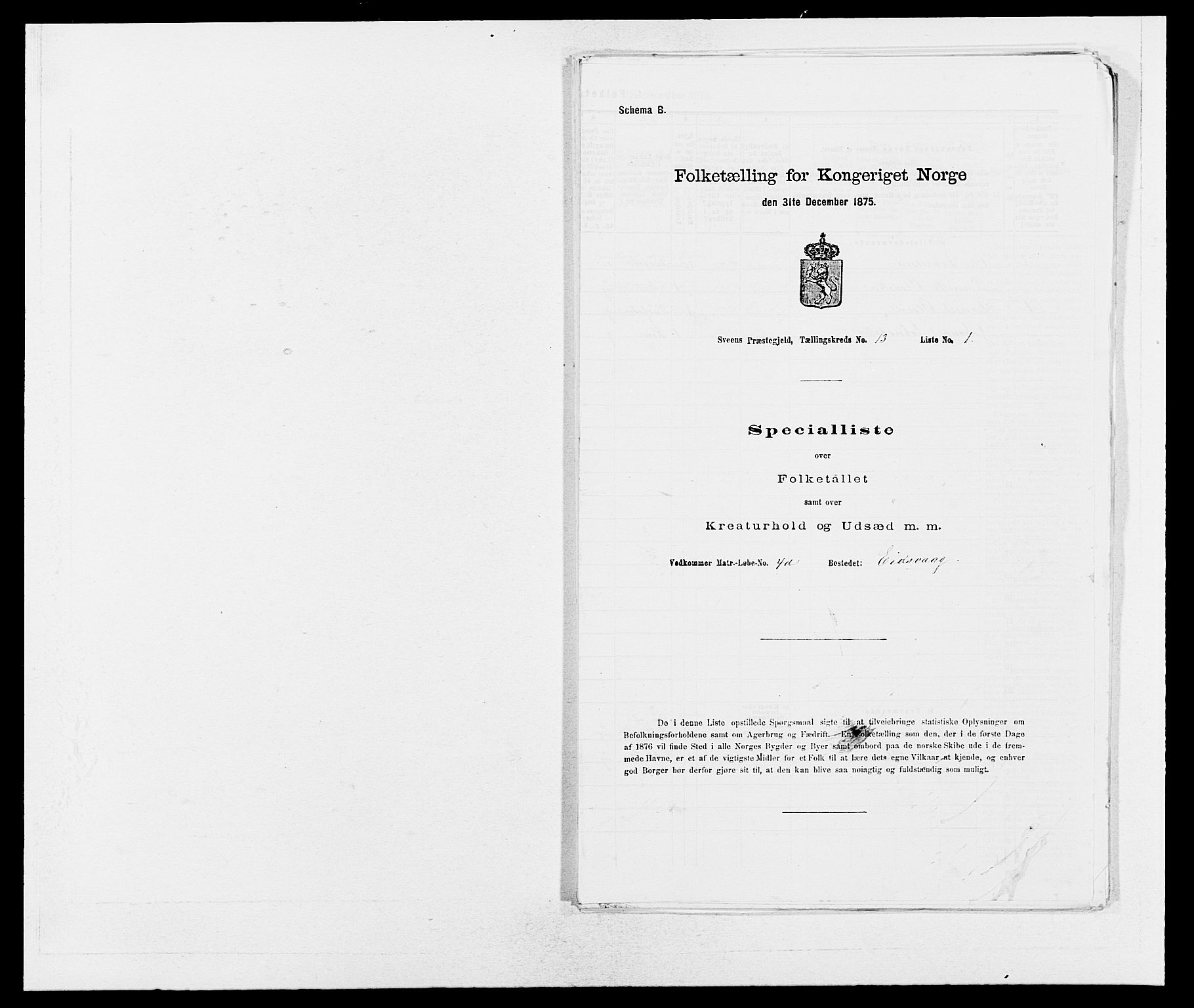 SAB, Folketelling 1875 for 1216P Sveio prestegjeld, 1875, s. 1604