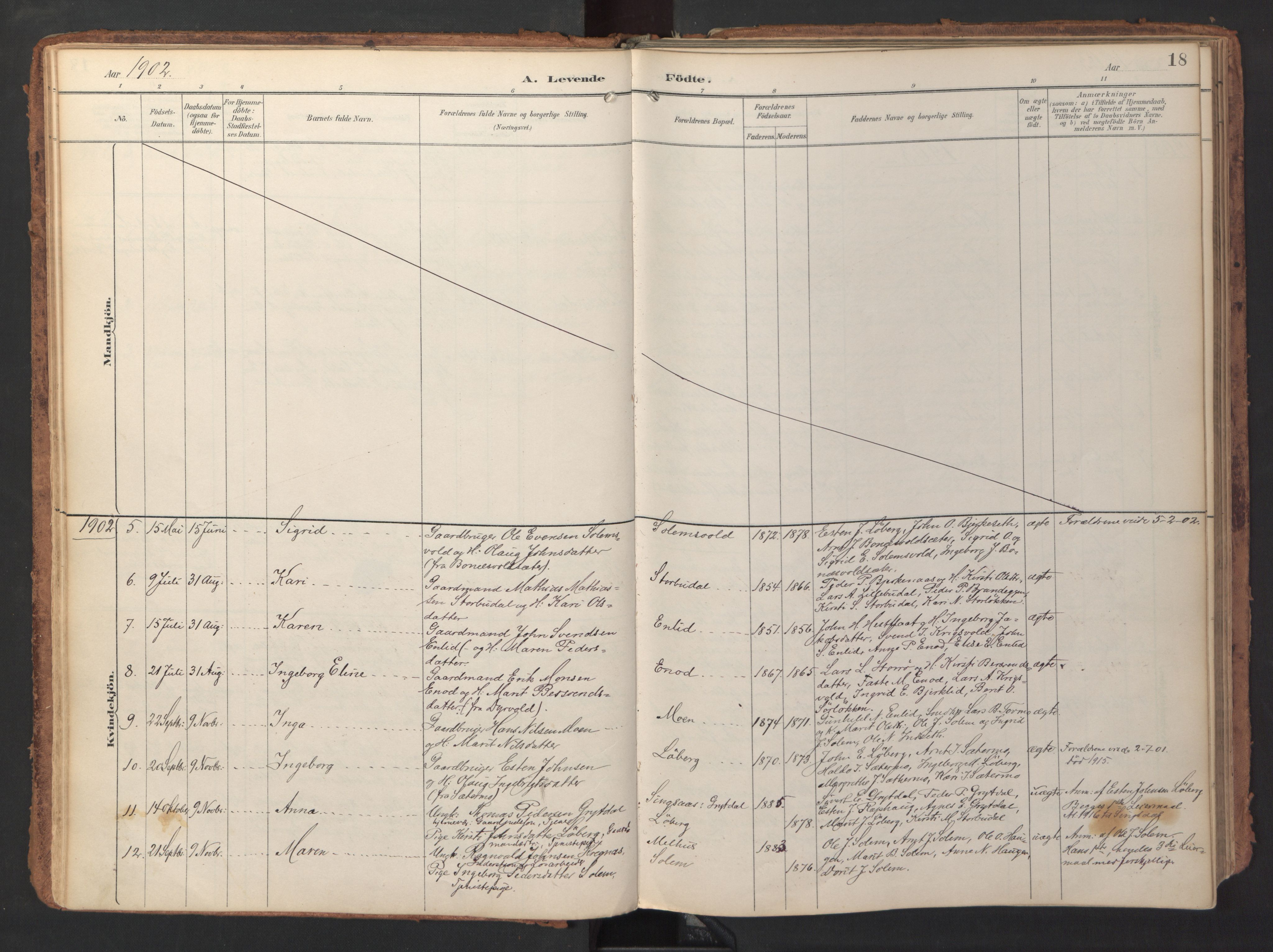 Ministerialprotokoller, klokkerbøker og fødselsregistre - Sør-Trøndelag, SAT/A-1456/690/L1050: Ministerialbok nr. 690A01, 1889-1929, s. 18