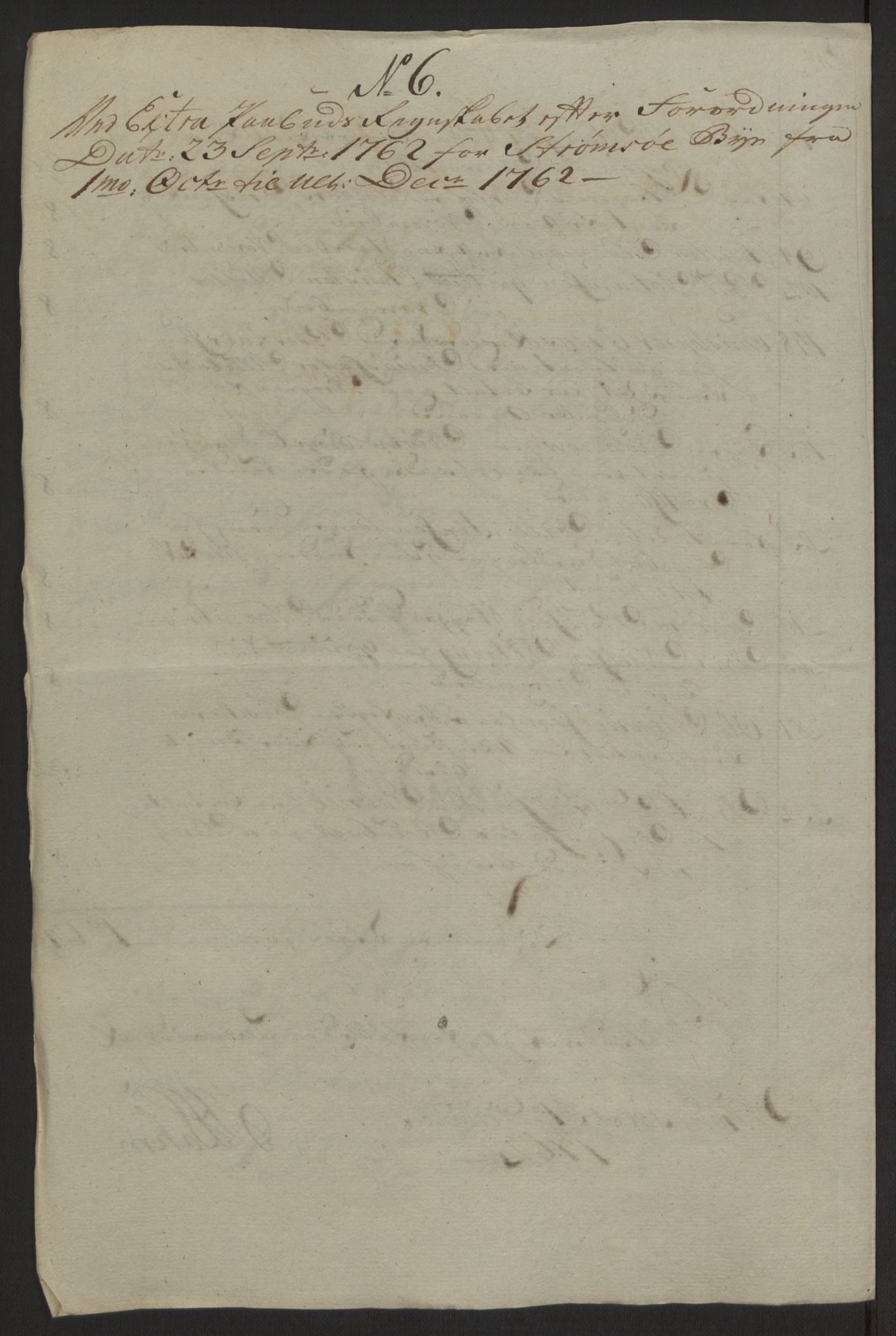 Rentekammeret inntil 1814, Reviderte regnskaper, Byregnskaper, RA/EA-4066/R/Rg/L0144/0001: [G4] Kontribusjonsregnskap / Ekstraskatt, 1762-1767, s. 60