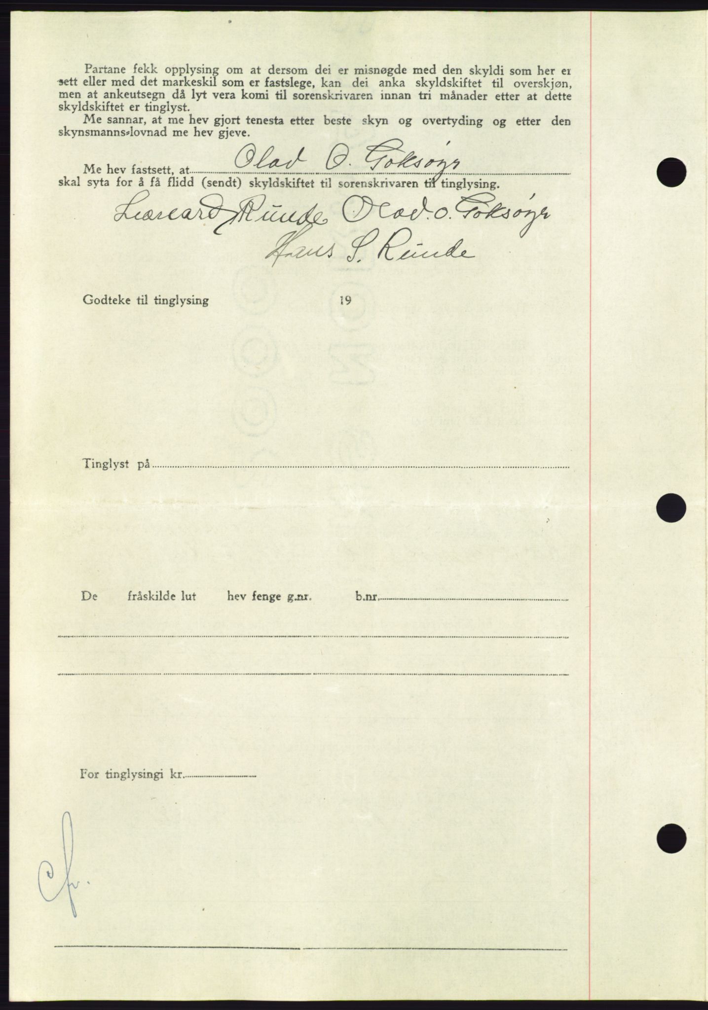 Søre Sunnmøre sorenskriveri, AV/SAT-A-4122/1/2/2C/L0086: Pantebok nr. 12A, 1949-1950, Dagboknr: 2280/1949