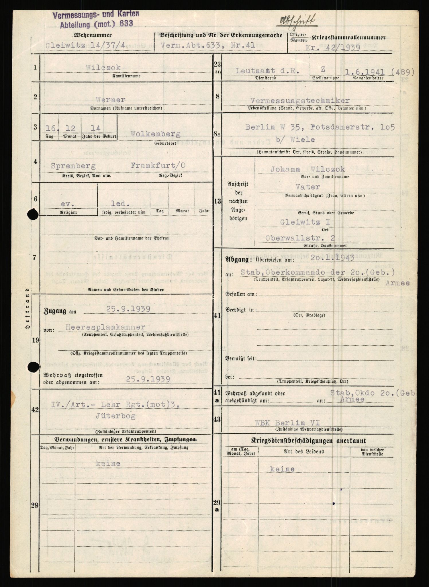 Forsvarets Overkommando. 2 kontor. Arkiv 11.4. Spredte tyske arkivsaker, AV/RA-RAFA-7031/D/Dar/Dara/L0019: Personalbøker og diverse, 1940-1945, s. 526