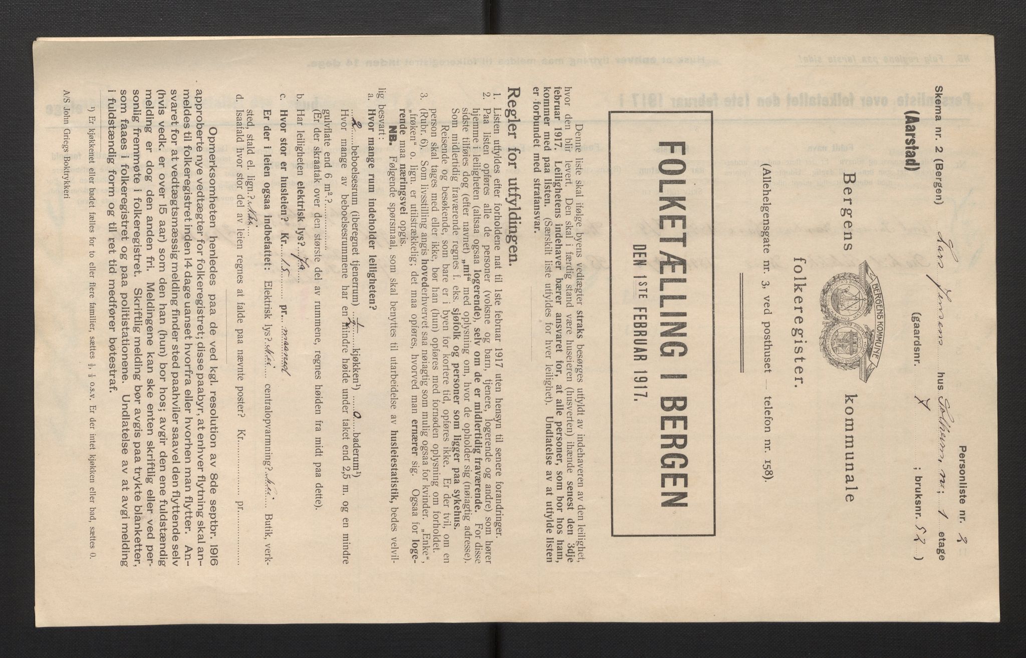 SAB, Kommunal folketelling 1917 for Bergen kjøpstad, 1917, s. 48739