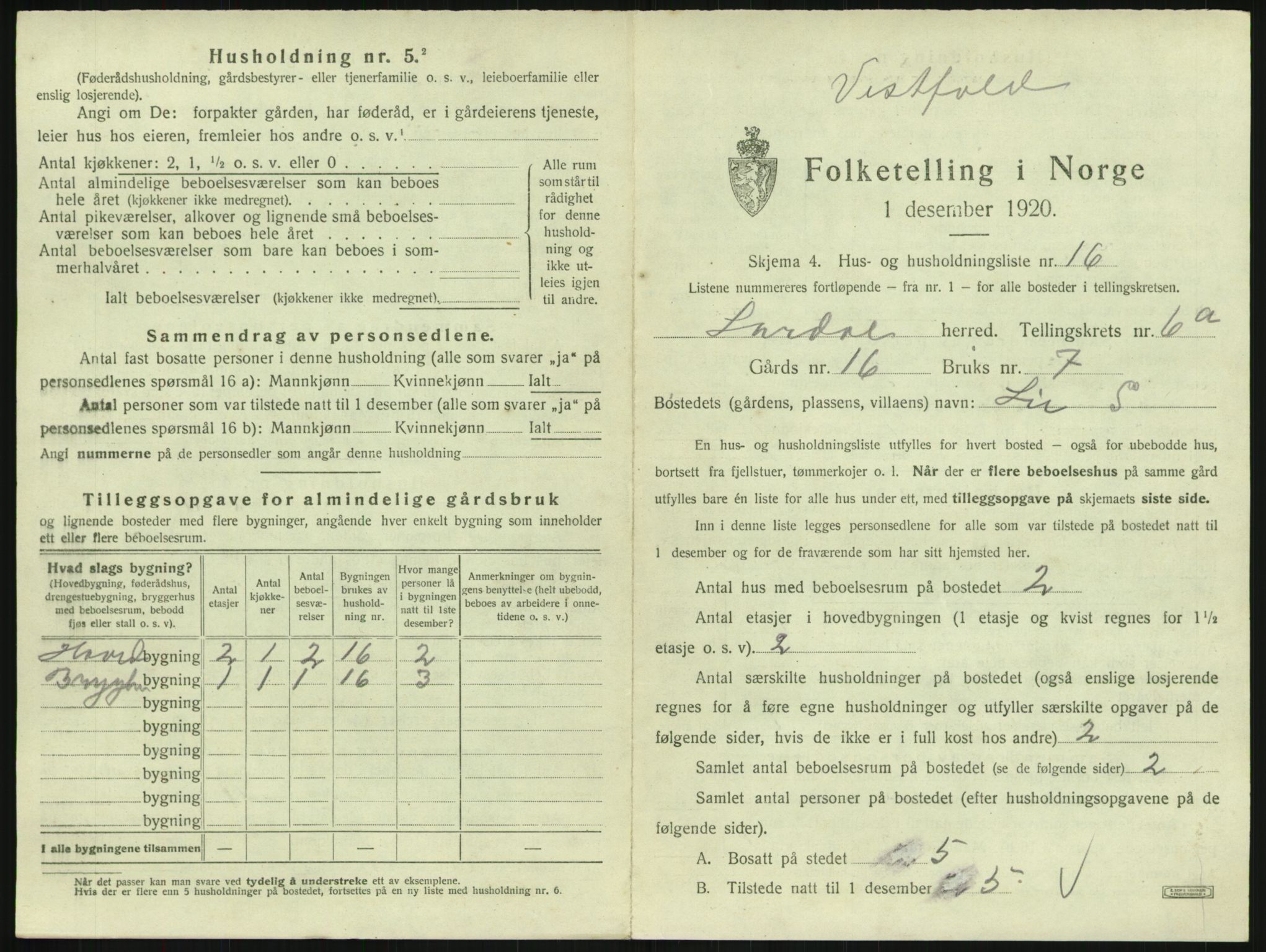 SAKO, Folketelling 1920 for 0728 Lardal herred, 1920, s. 903
