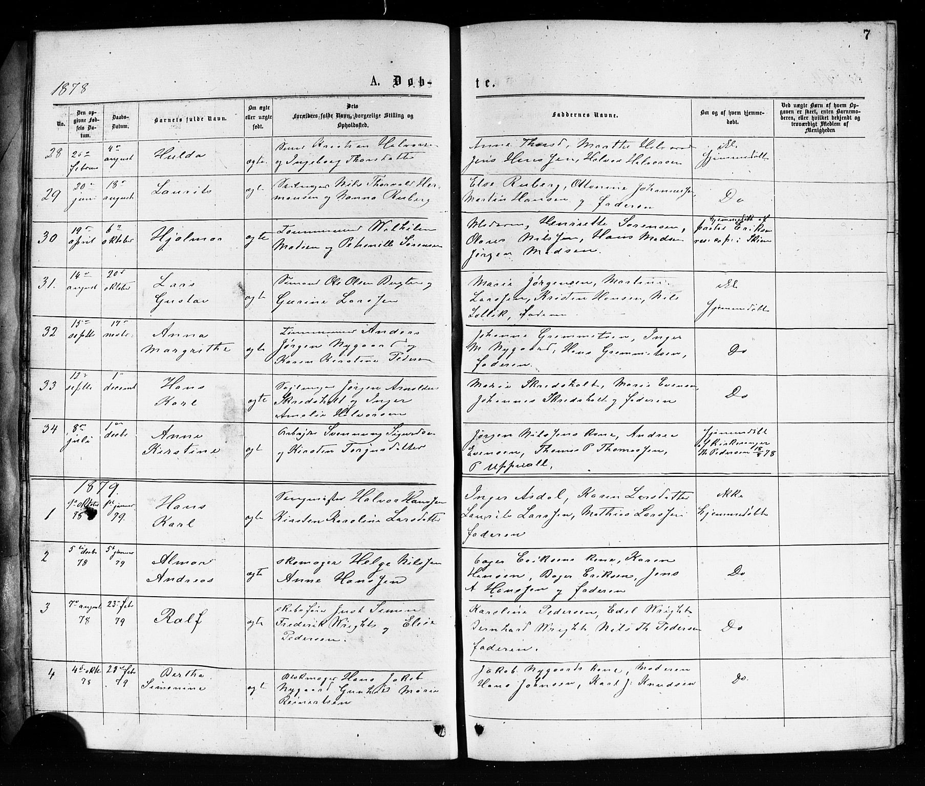 Porsgrunn kirkebøker , AV/SAKO-A-104/G/Ga/L0003: Klokkerbok nr. I 3, 1877-1915, s. 7