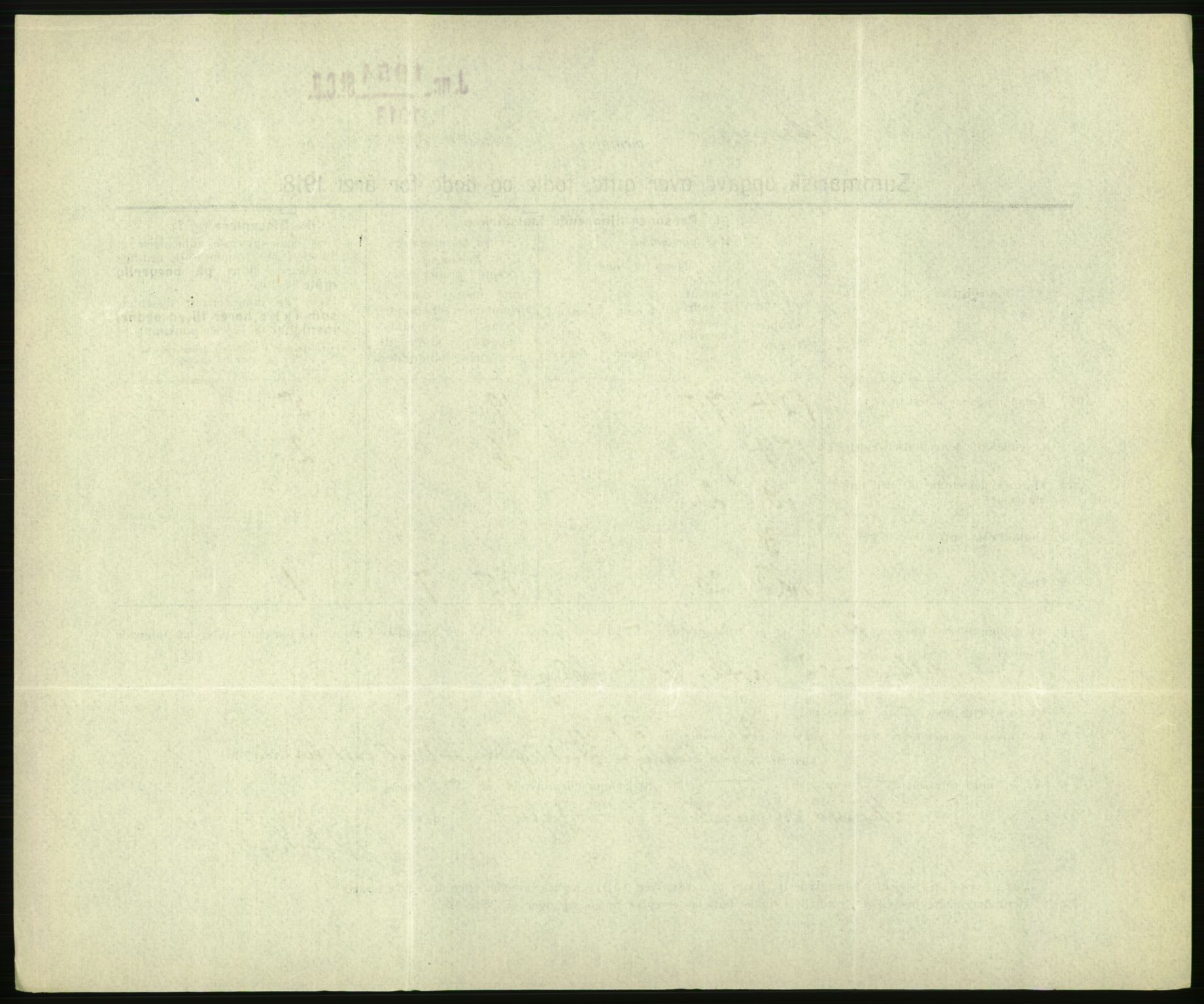 Statistisk sentralbyrå, Sosiodemografiske emner, Befolkning, AV/RA-S-2228/D/Df/Dfb/Dfbh/L0059: Summariske oppgaver over gifte, fødte og døde for hele landet., 1918, s. 398