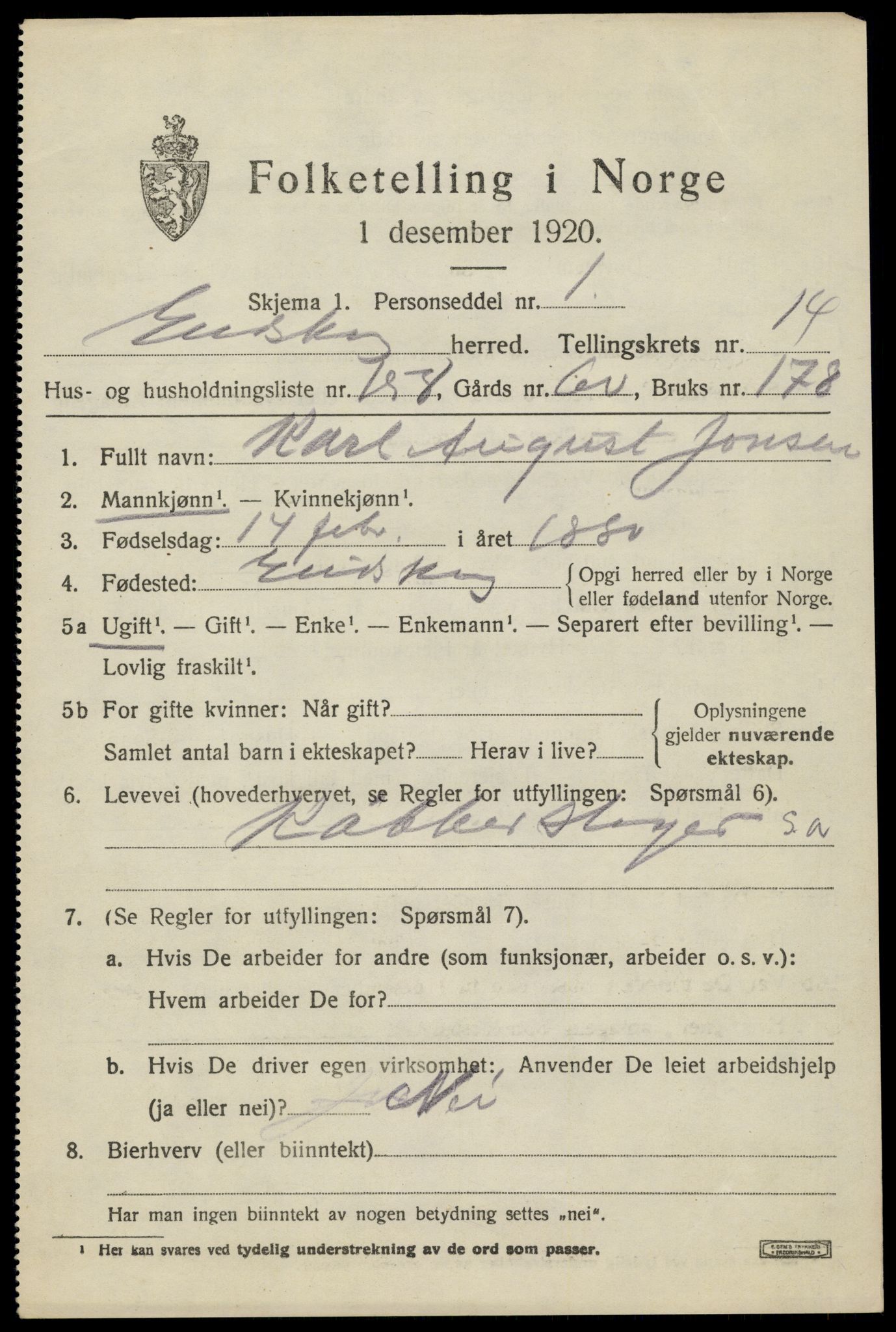 SAH, Folketelling 1920 for 0420 Eidskog herred, 1920, s. 14975