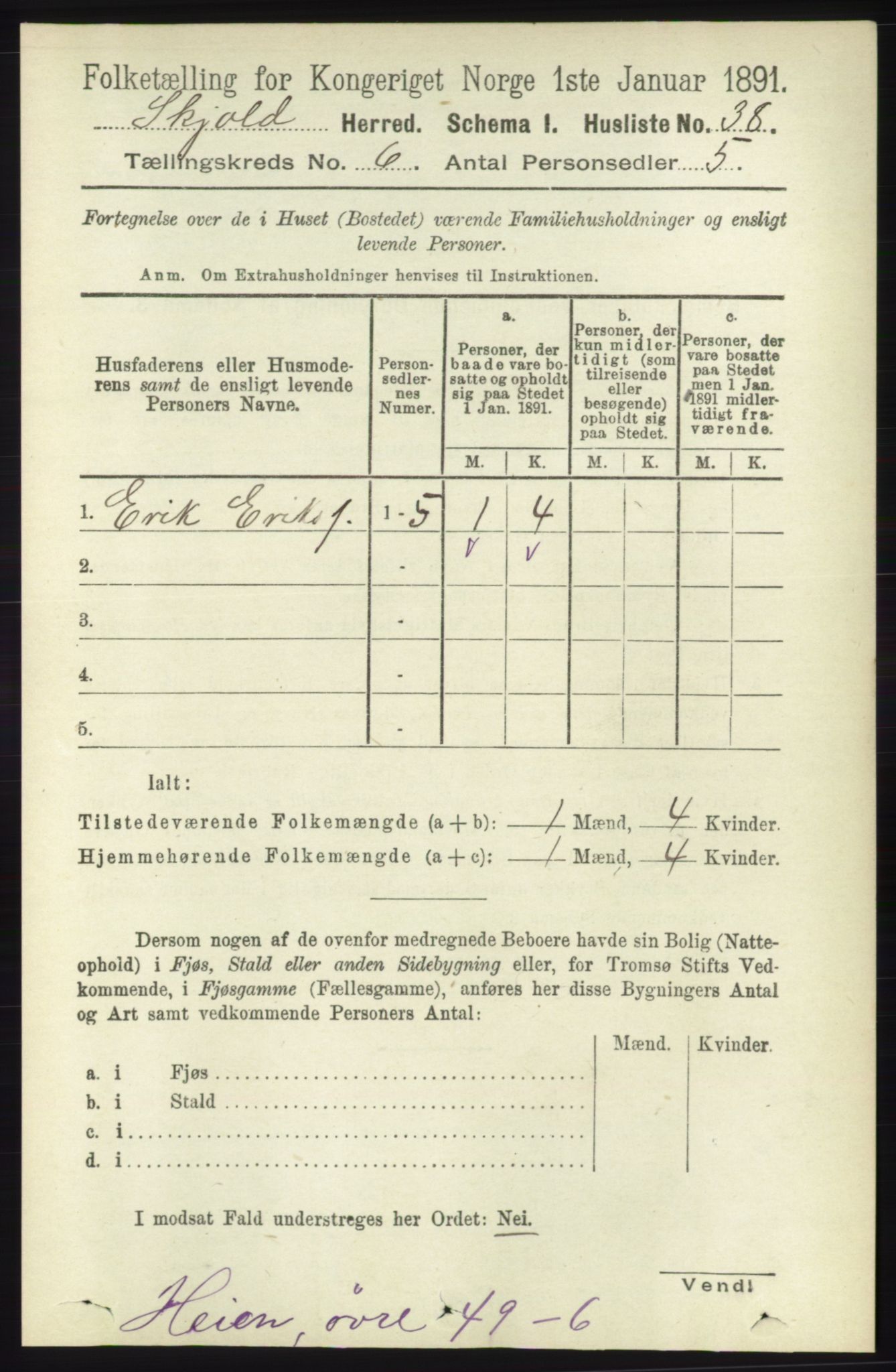 RA, Folketelling 1891 for 1154 Skjold herred, 1891, s. 987