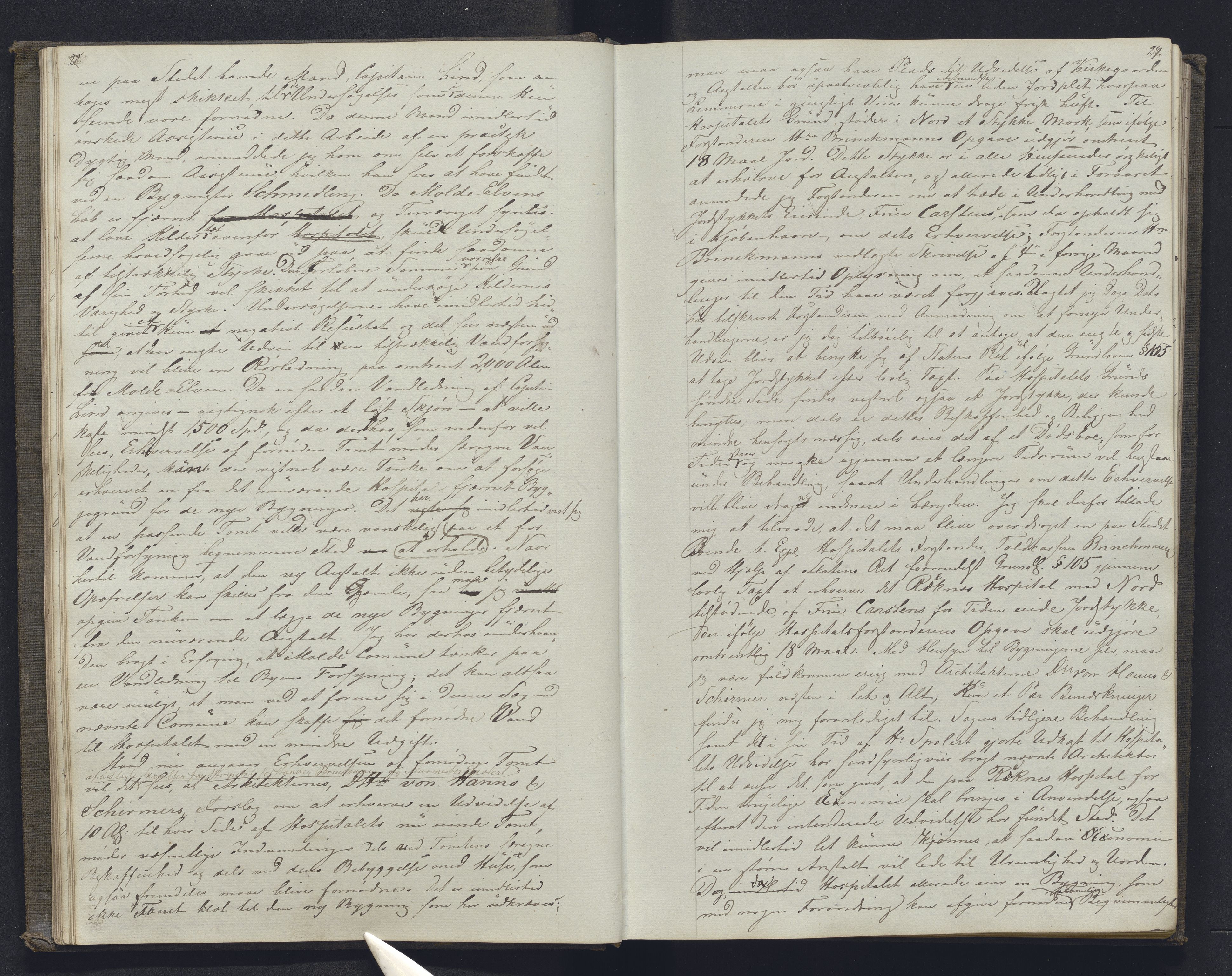 Lepraarkiver - Overlegen for den spedalske sykdom, AV/SAB-A-61001/B.b/L0001: Kopibok, 1854-1858, s. 28-29