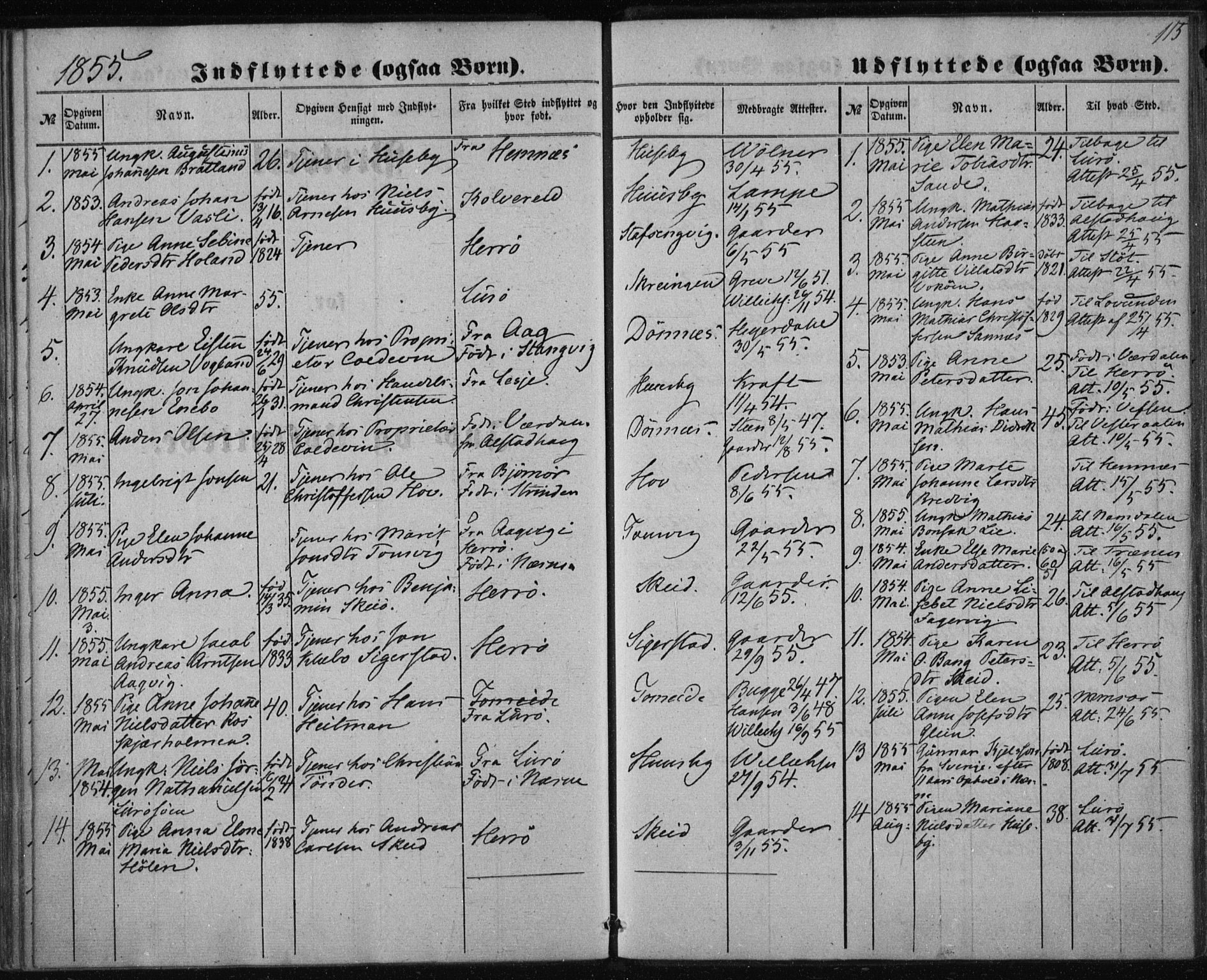 Ministerialprotokoller, klokkerbøker og fødselsregistre - Nordland, AV/SAT-A-1459/835/L0523: Ministerialbok nr. 835A01, 1855-1865, s. 115