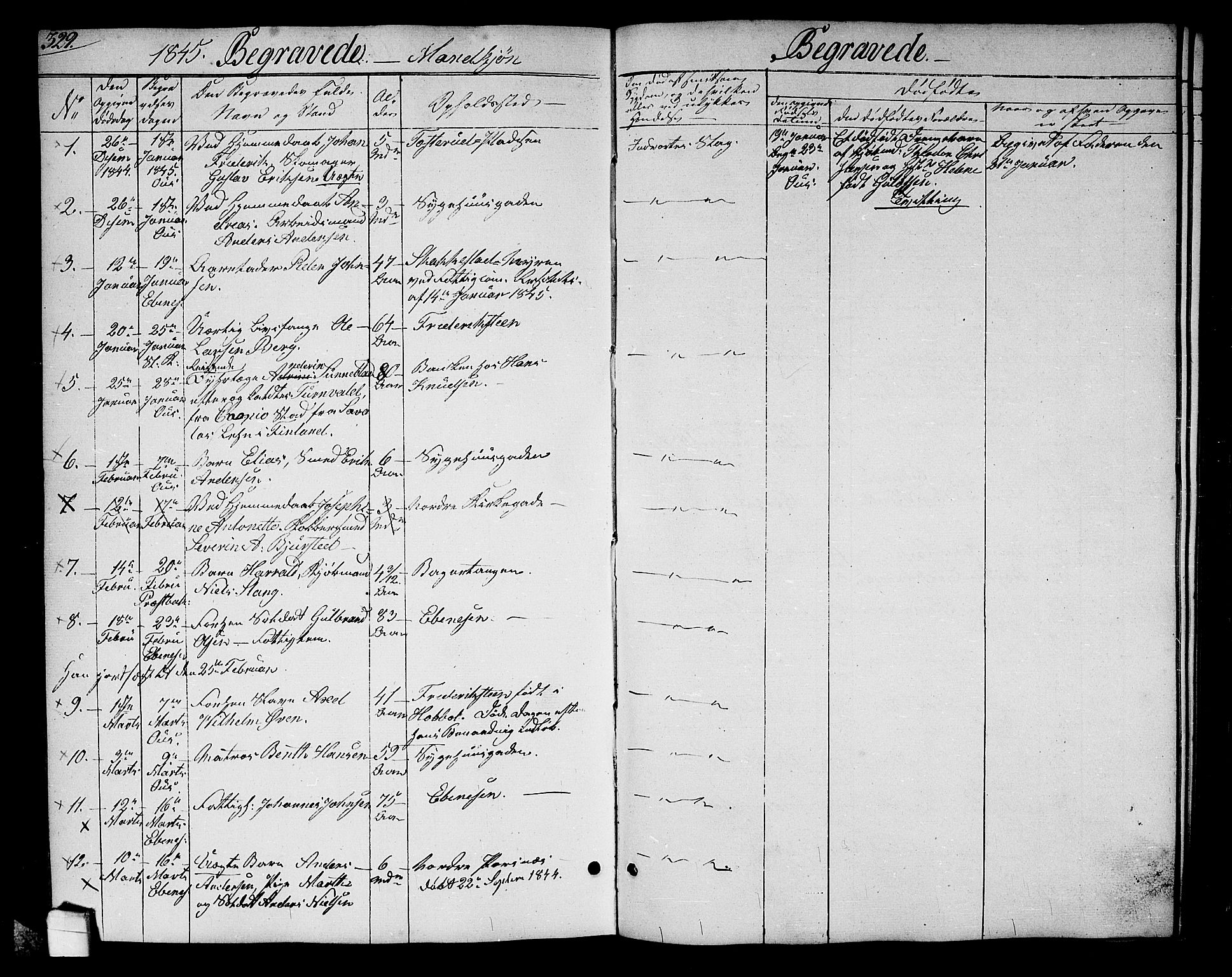 Halden prestekontor Kirkebøker, AV/SAO-A-10909/G/Ga/L0004: Klokkerbok nr. 4, 1845-1854, s. 329