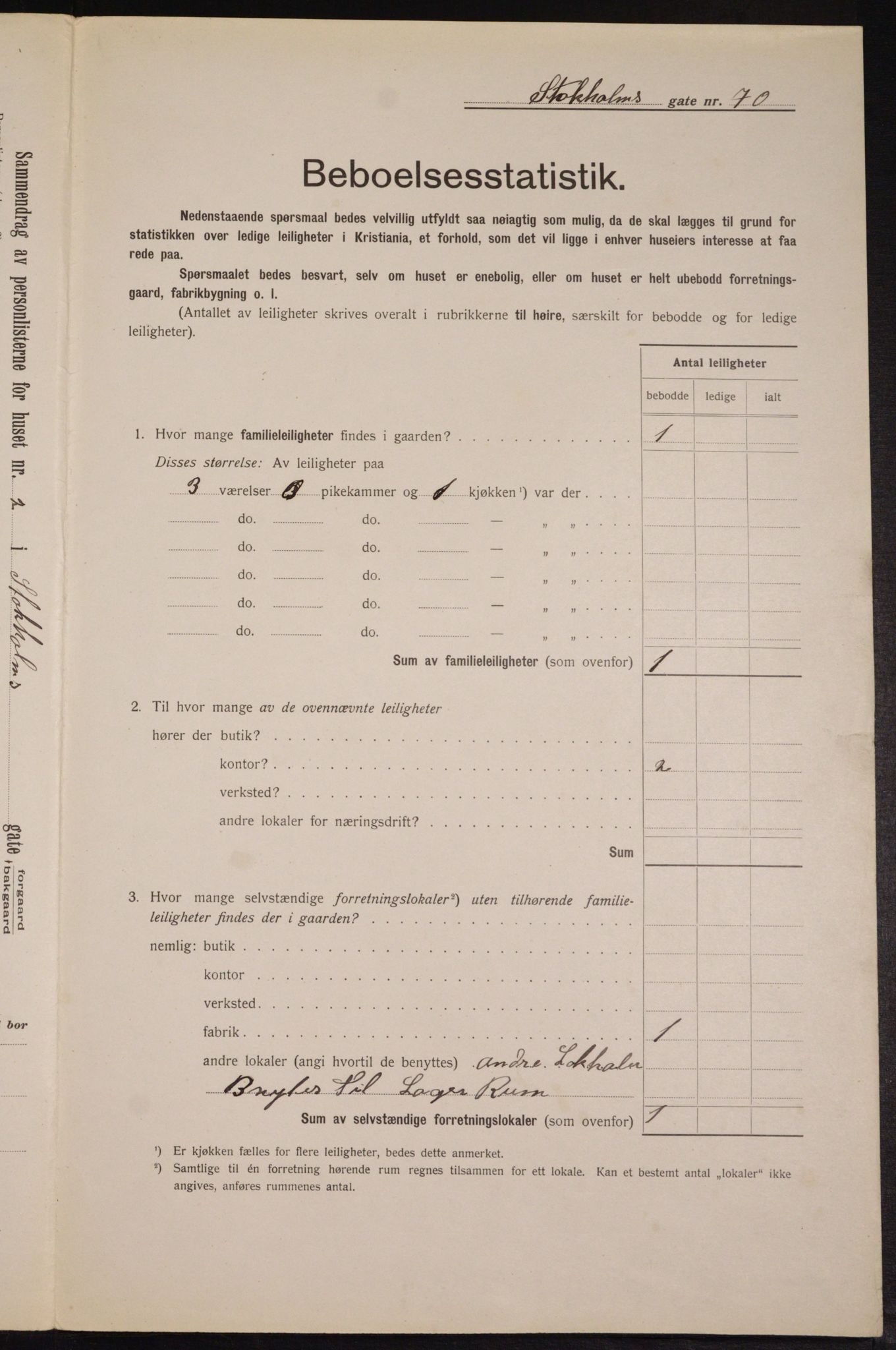 OBA, Kommunal folketelling 1.2.1913 for Kristiania, 1913, s. 102660