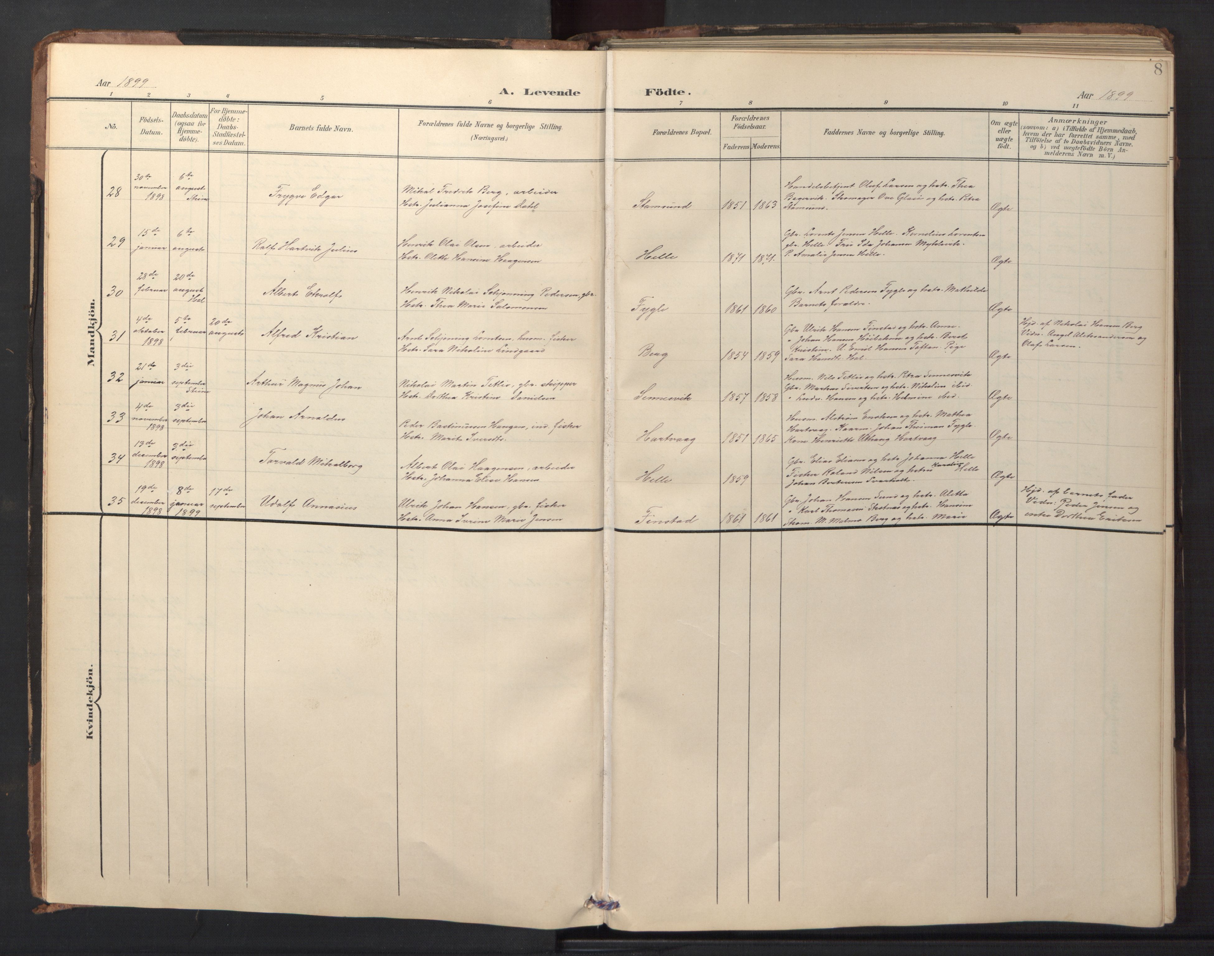 Ministerialprotokoller, klokkerbøker og fødselsregistre - Nordland, AV/SAT-A-1459/882/L1185: Klokkerbok nr. 882C03, 1898-1910, s. 8