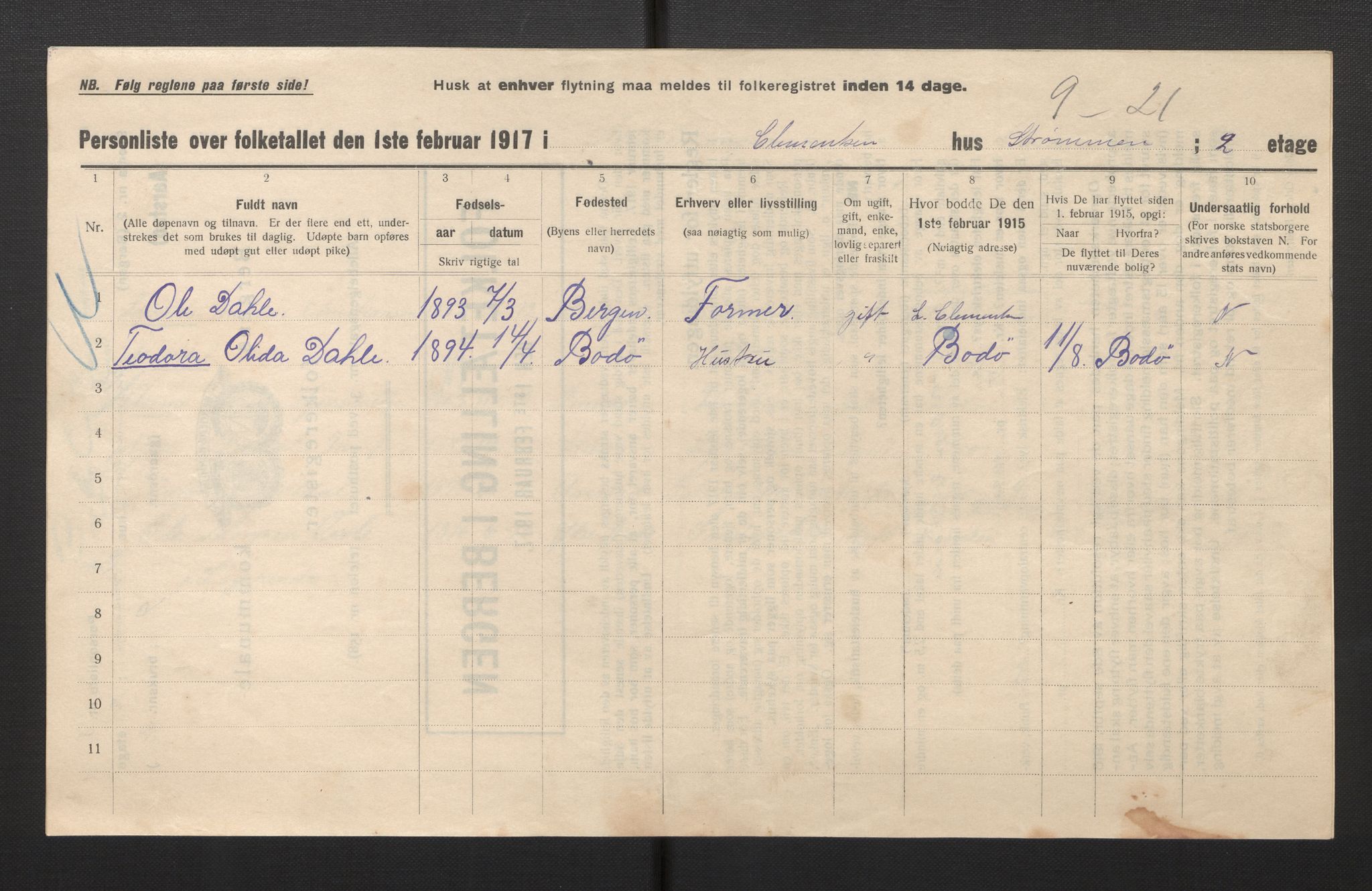 SAB, Kommunal folketelling 1917 for Bergen kjøpstad, 1917, s. 50350