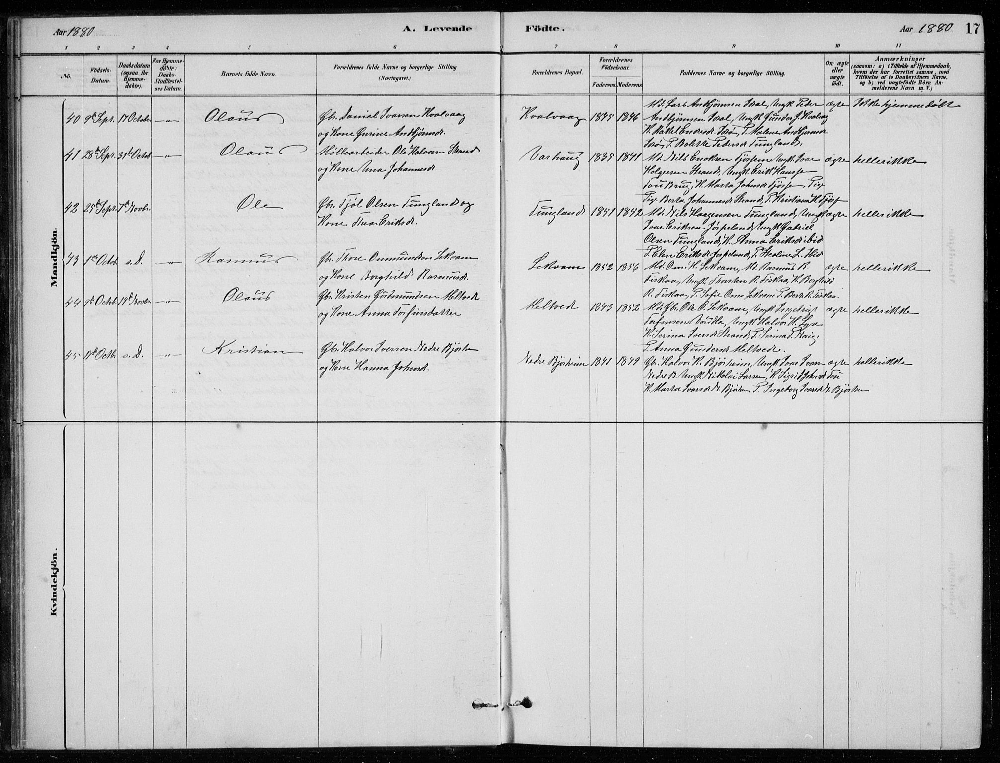 Strand sokneprestkontor, AV/SAST-A-101828/H/Ha/Hab/L0004: Klokkerbok nr. B 4, 1878-1903, s. 17