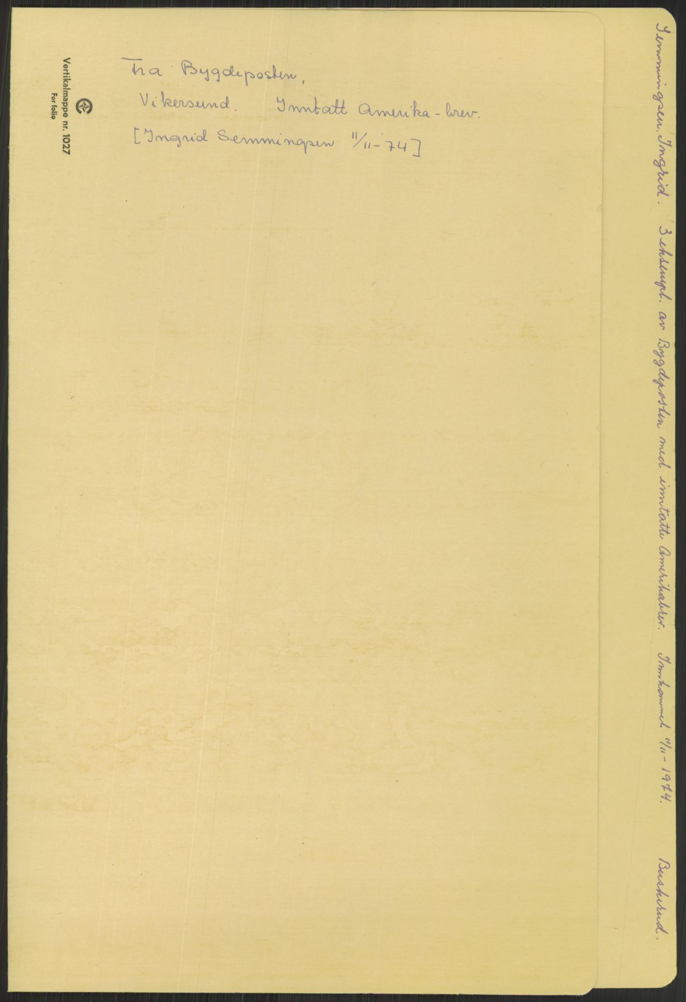 Samlinger til kildeutgivelse, Amerikabrevene, AV/RA-EA-4057/F/L0021: Innlån fra Buskerud: Michalsen - Ål bygdearkiv, 1838-1914, s. 457