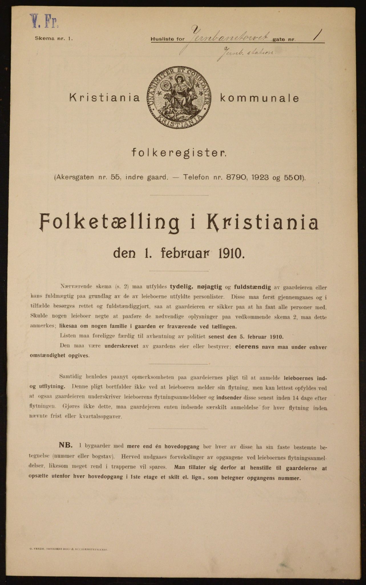 OBA, Kommunal folketelling 1.2.1910 for Kristiania, 1910, s. 45597