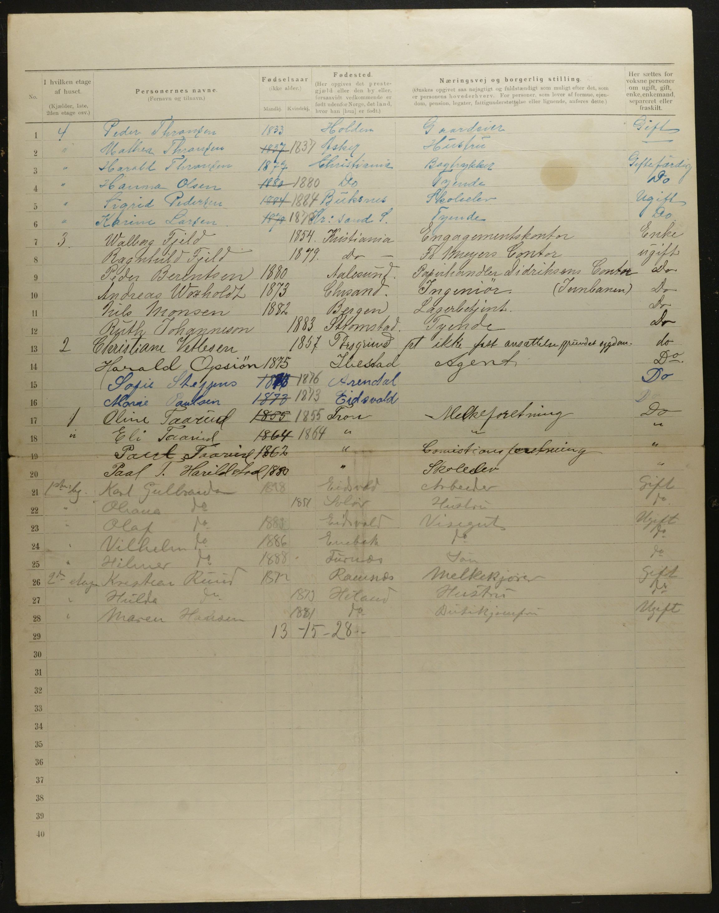 OBA, Kommunal folketelling 31.12.1901 for Kristiania kjøpstad, 1901, s. 8301