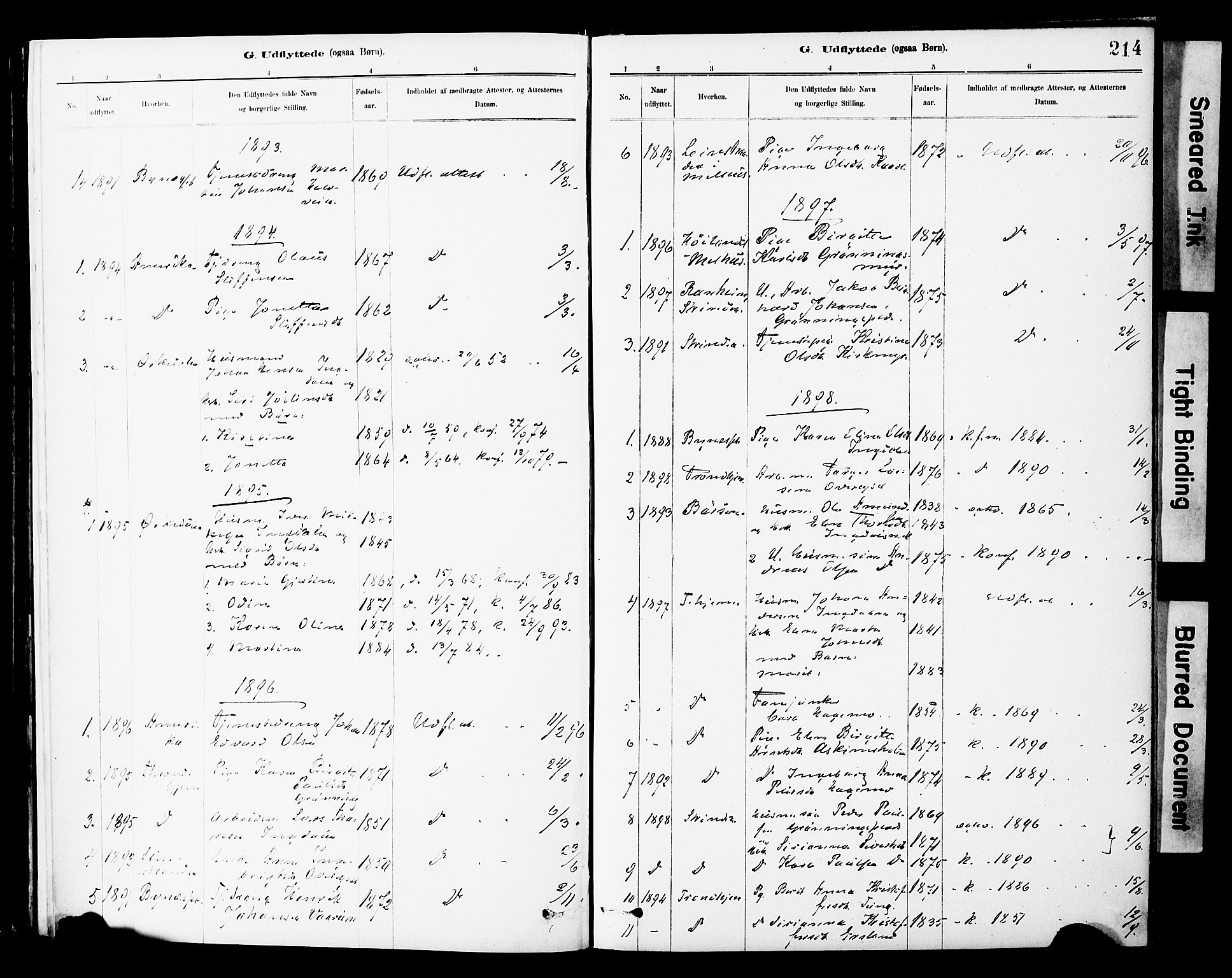 Ministerialprotokoller, klokkerbøker og fødselsregistre - Sør-Trøndelag, AV/SAT-A-1456/646/L0615: Ministerialbok nr. 646A13, 1885-1900, s. 214