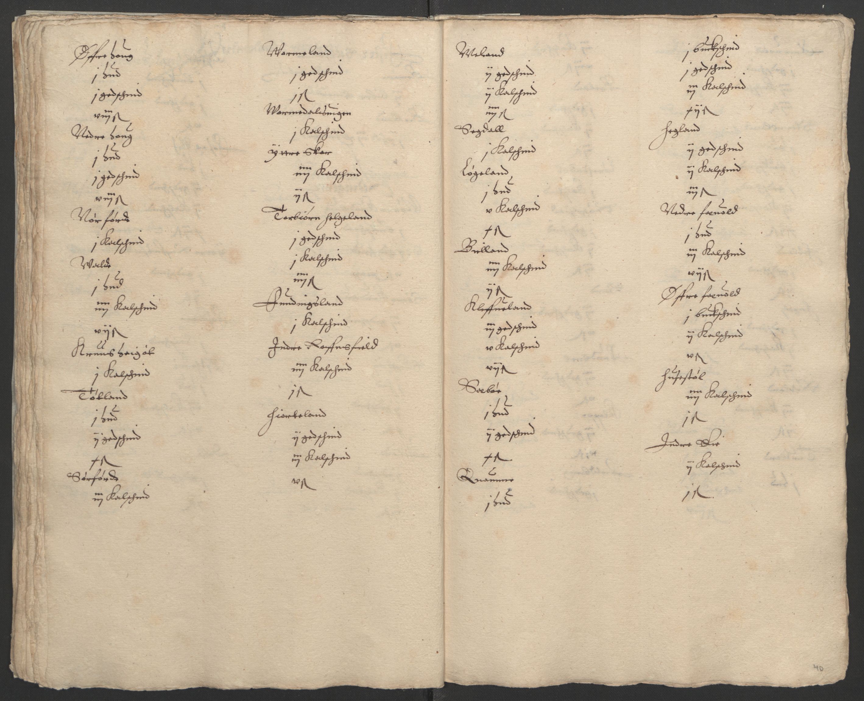 Stattholderembetet 1572-1771, RA/EA-2870/Ek/L0002/0003: Jordebøker til utlikning av garnisonsskatt 1624-1626: / Jordebøker for Stavanger len, 1624-1626, s. 42