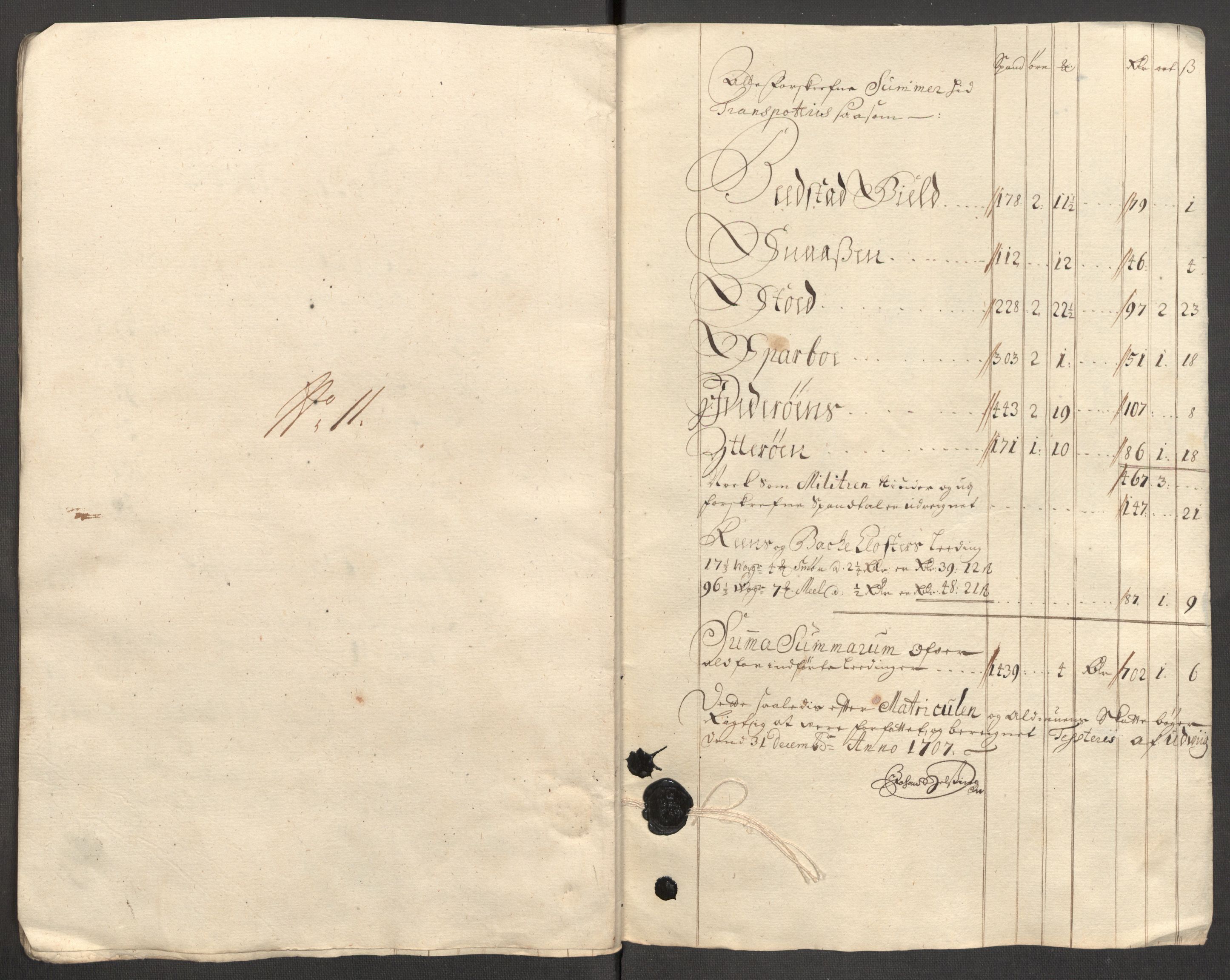 Rentekammeret inntil 1814, Reviderte regnskaper, Fogderegnskap, AV/RA-EA-4092/R63/L4315: Fogderegnskap Inderøy, 1706-1707, s. 448