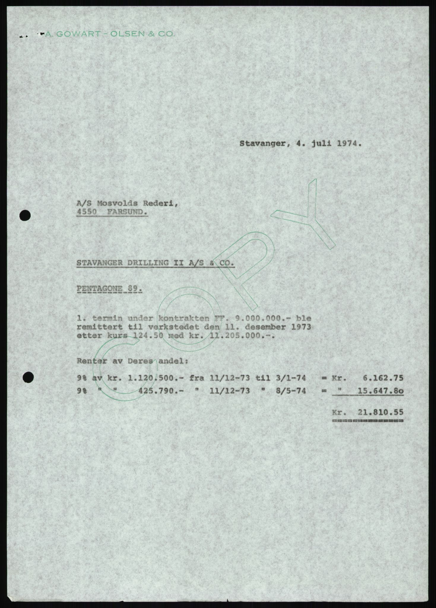 Pa 1503 - Stavanger Drilling AS, AV/SAST-A-101906/D/L0007: Korrespondanse og saksdokumenter, 1974-1981, s. 792