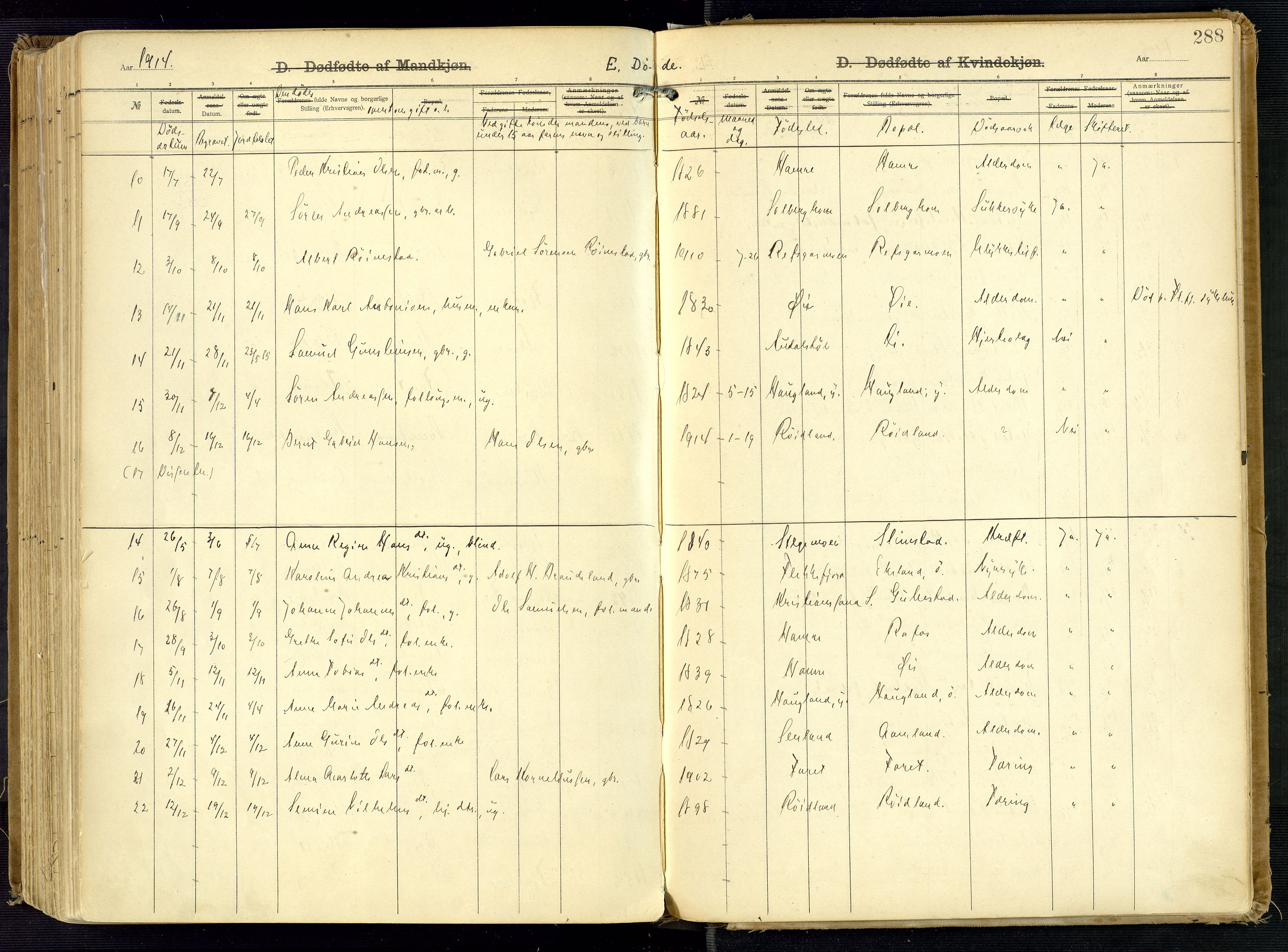 Kvinesdal sokneprestkontor, SAK/1111-0026/F/Fa/Fab/L0009: Ministerialbok nr. A 9, 1898-1915, s. 288