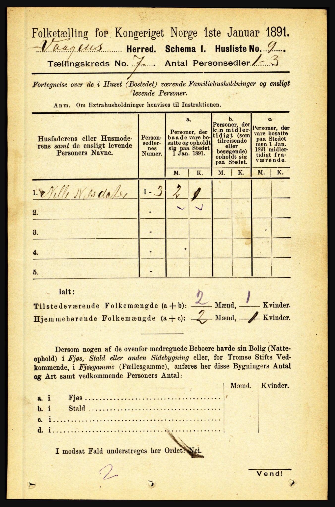 RA, Folketelling 1891 for 1865 Vågan herred, 1891, s. 1771