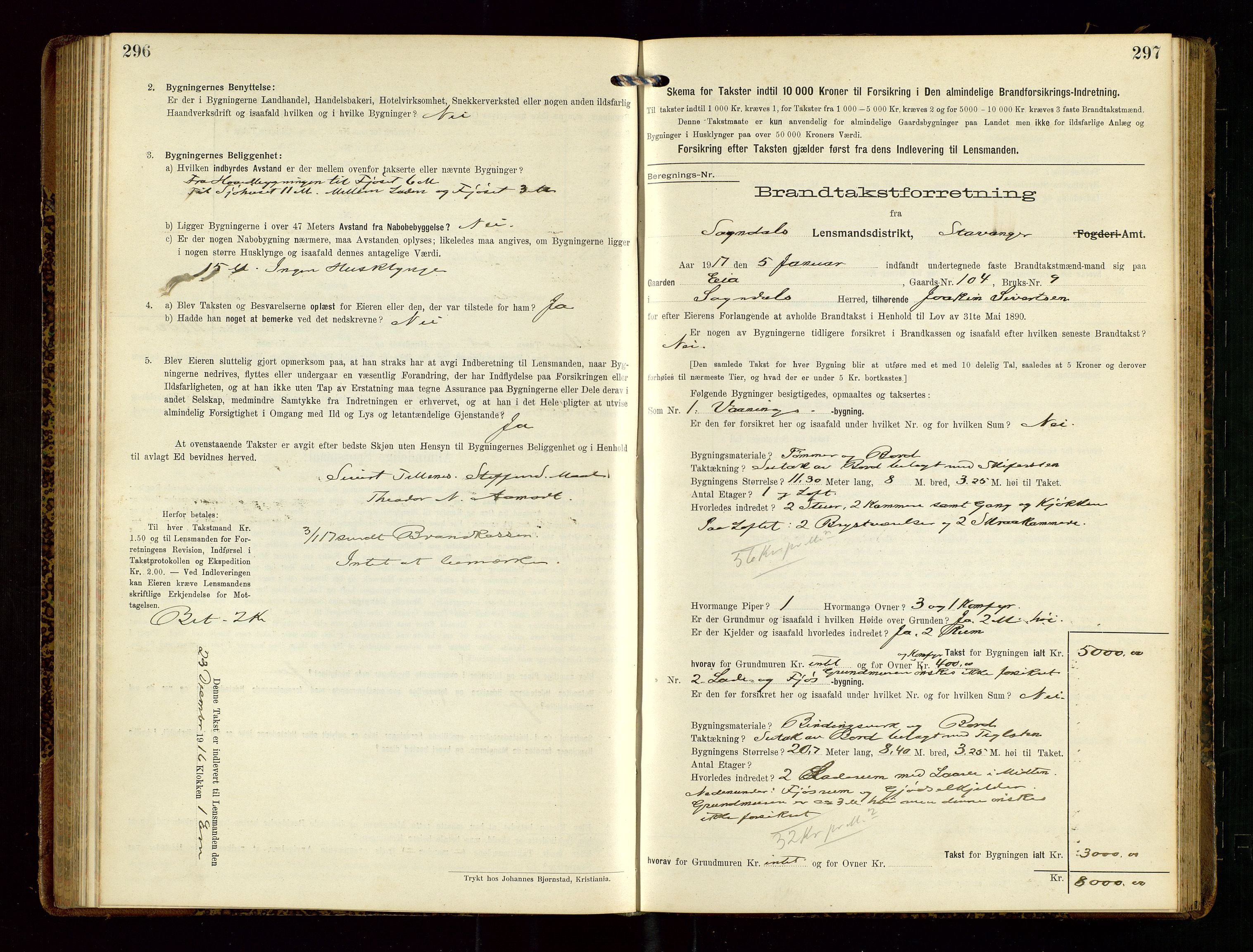 Sokndal lensmannskontor, SAST/A-100417/Gob/L0003: "Brandtakst-Protokol", 1914-1917, s. 296-297