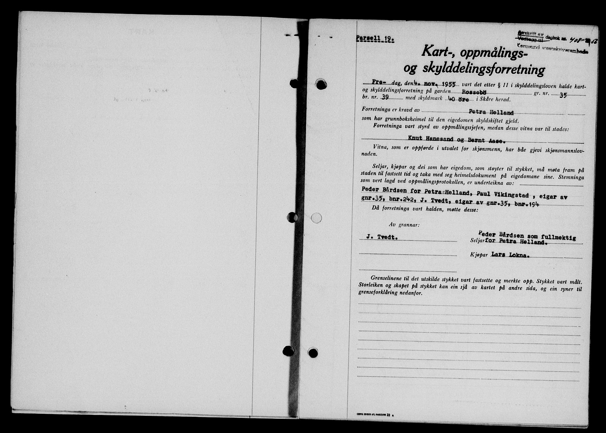 Karmsund sorenskriveri, SAST/A-100311/01/II/IIB/L0118: Pantebok nr. 98A, 1955-1956, Dagboknr: 408/1956
