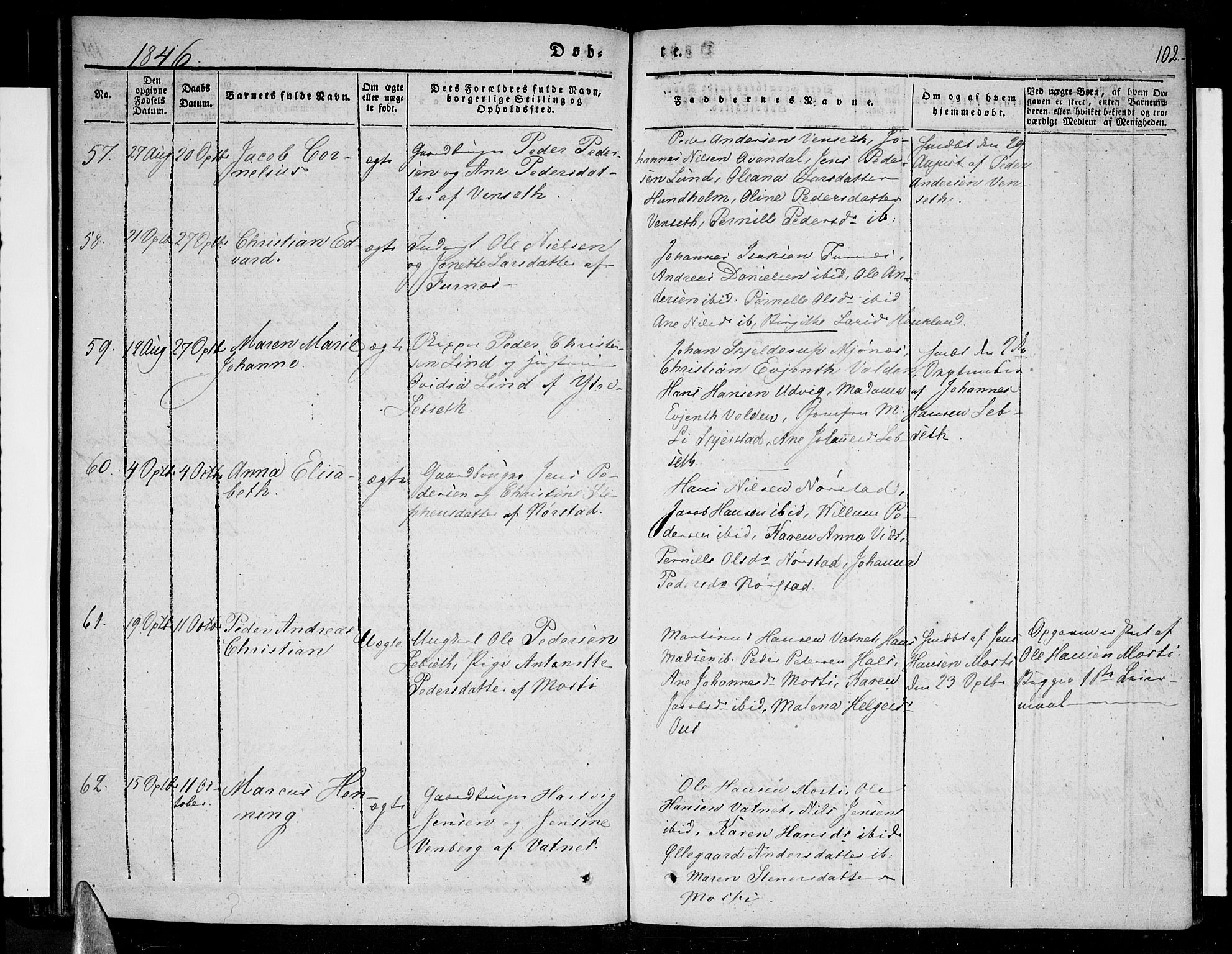 Ministerialprotokoller, klokkerbøker og fødselsregistre - Nordland, AV/SAT-A-1459/852/L0737: Ministerialbok nr. 852A07, 1833-1849, s. 102