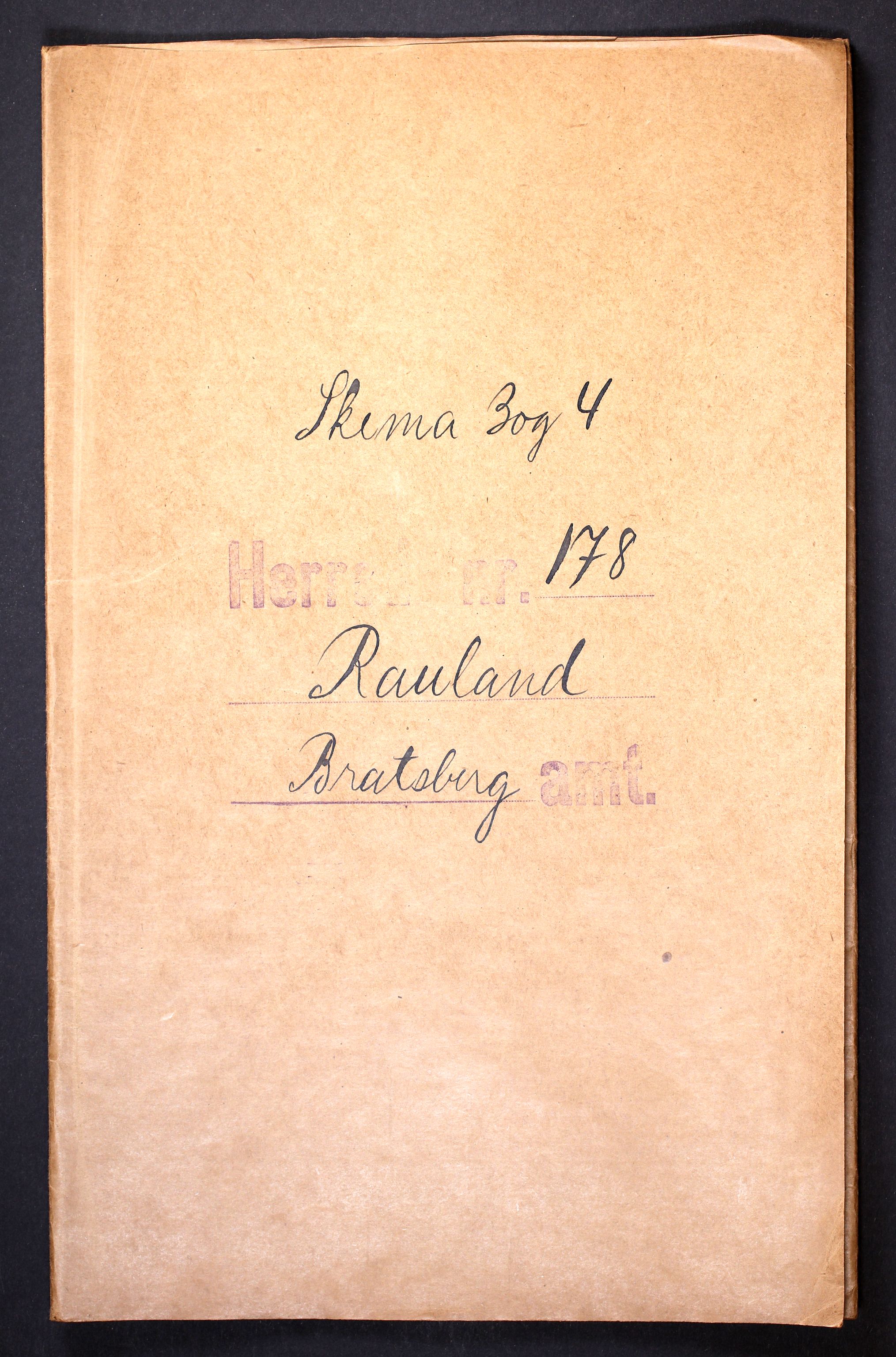 RA, Folketelling 1910 for 0835 Rauland herred, 1910, s. 1