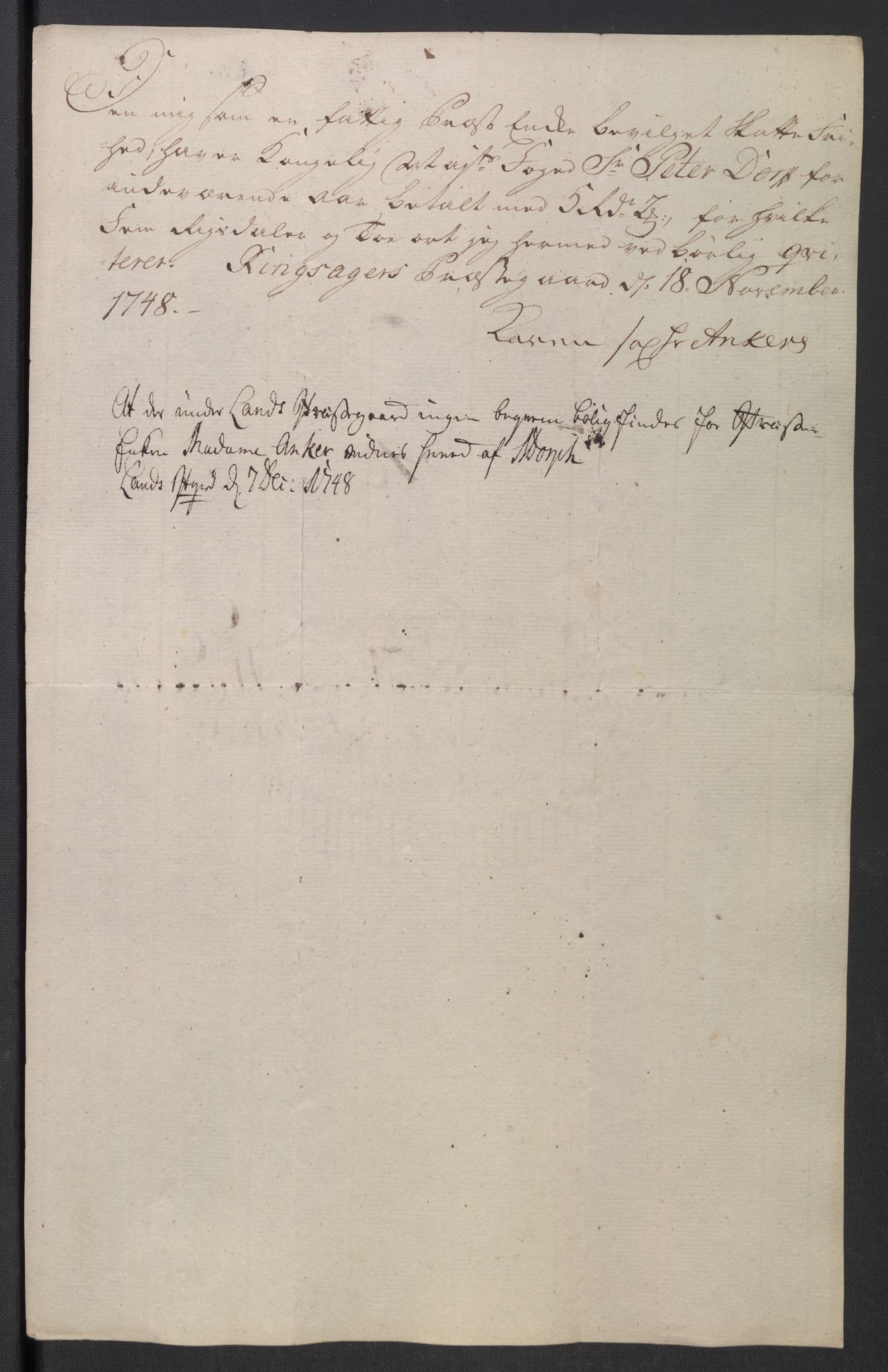 Rentekammeret inntil 1814, Reviderte regnskaper, Fogderegnskap, RA/EA-4092/R18/L1346: Fogderegnskap Hadeland, Toten og Valdres, 1747-1748, s. 453