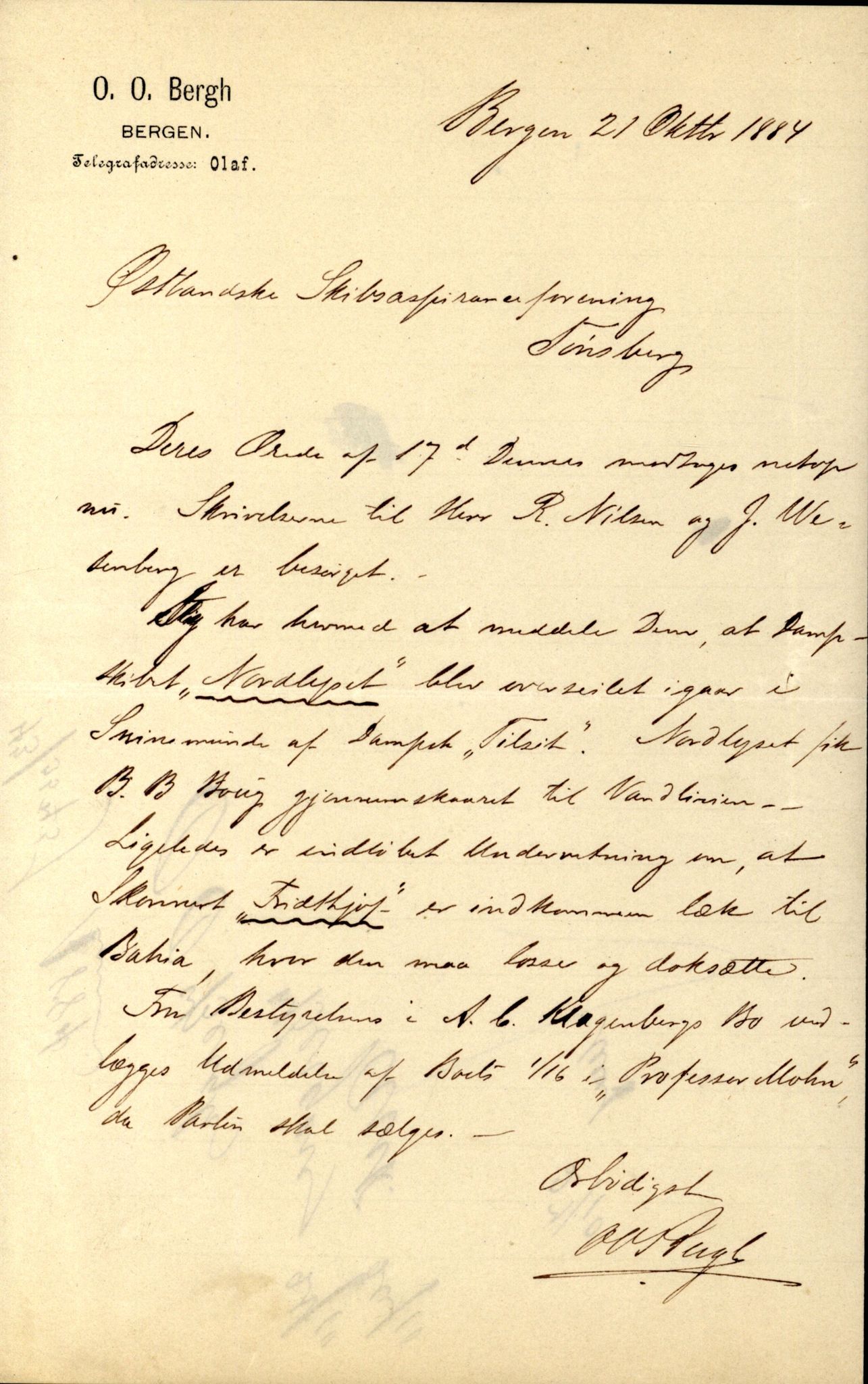 Pa 63 - Østlandske skibsassuranceforening, VEMU/A-1079/G/Ga/L0017/0010: Havaridokumenter / Frithjof, Grid, Gratitude, Gaselle, Garibaldi, 1884, s. 10