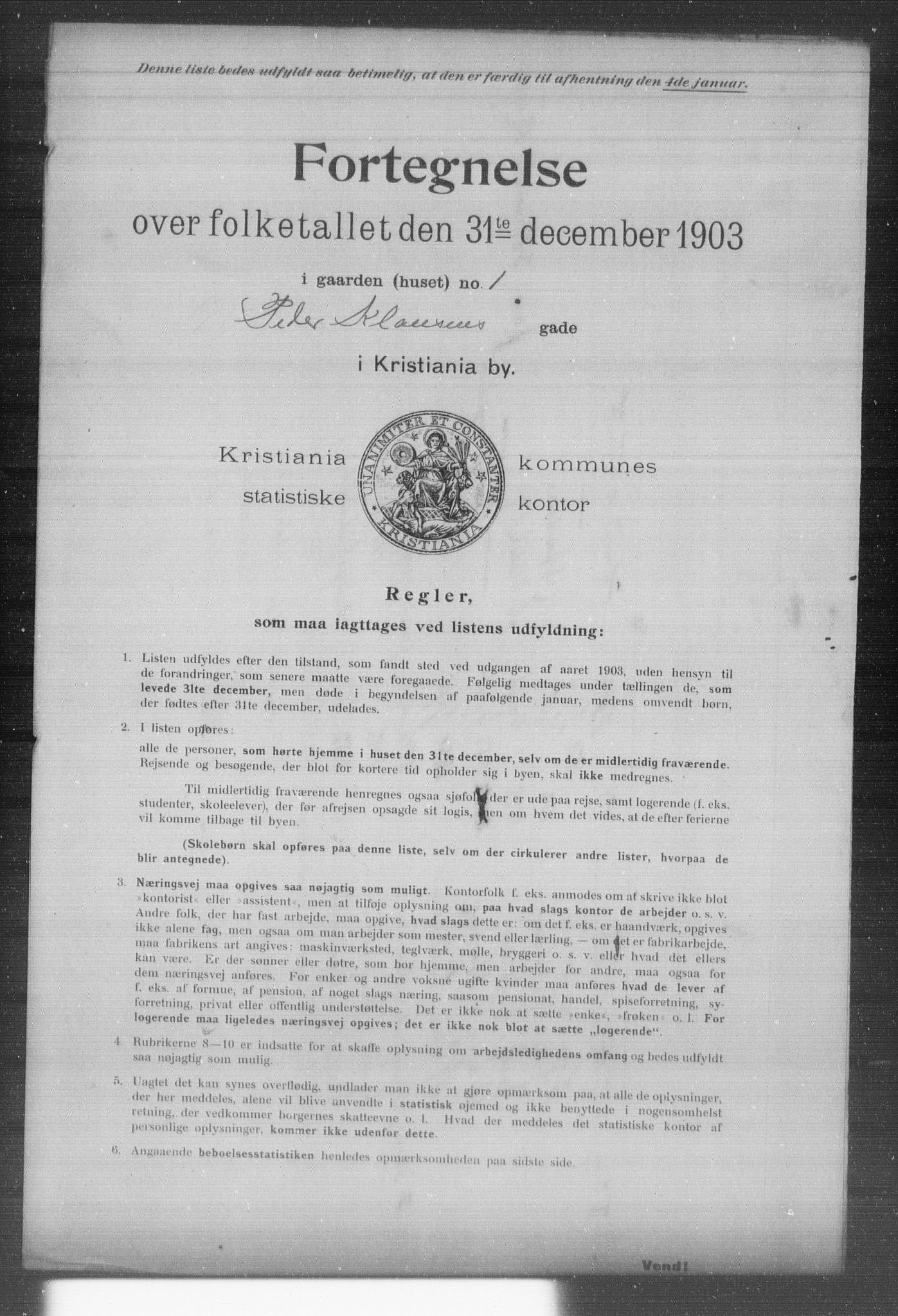 OBA, Kommunal folketelling 31.12.1903 for Kristiania kjøpstad, 1903, s. 15430