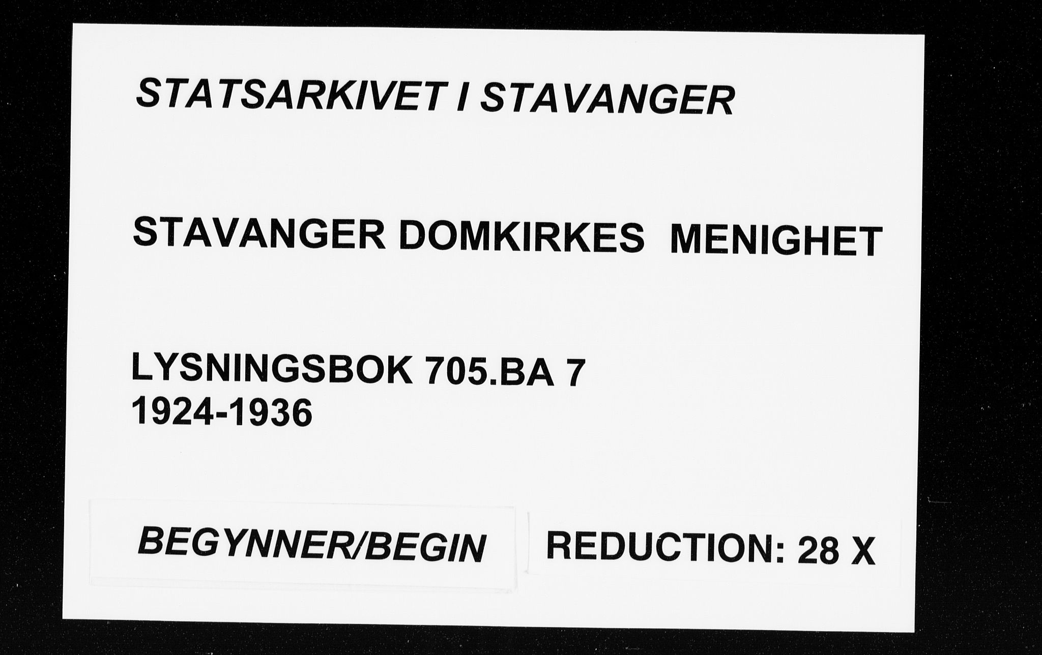 Domkirken sokneprestkontor, SAST/A-101812/001/70/705BA/L0007: Lysningsprotokoll nr. 705.BA.7, 1924-1936