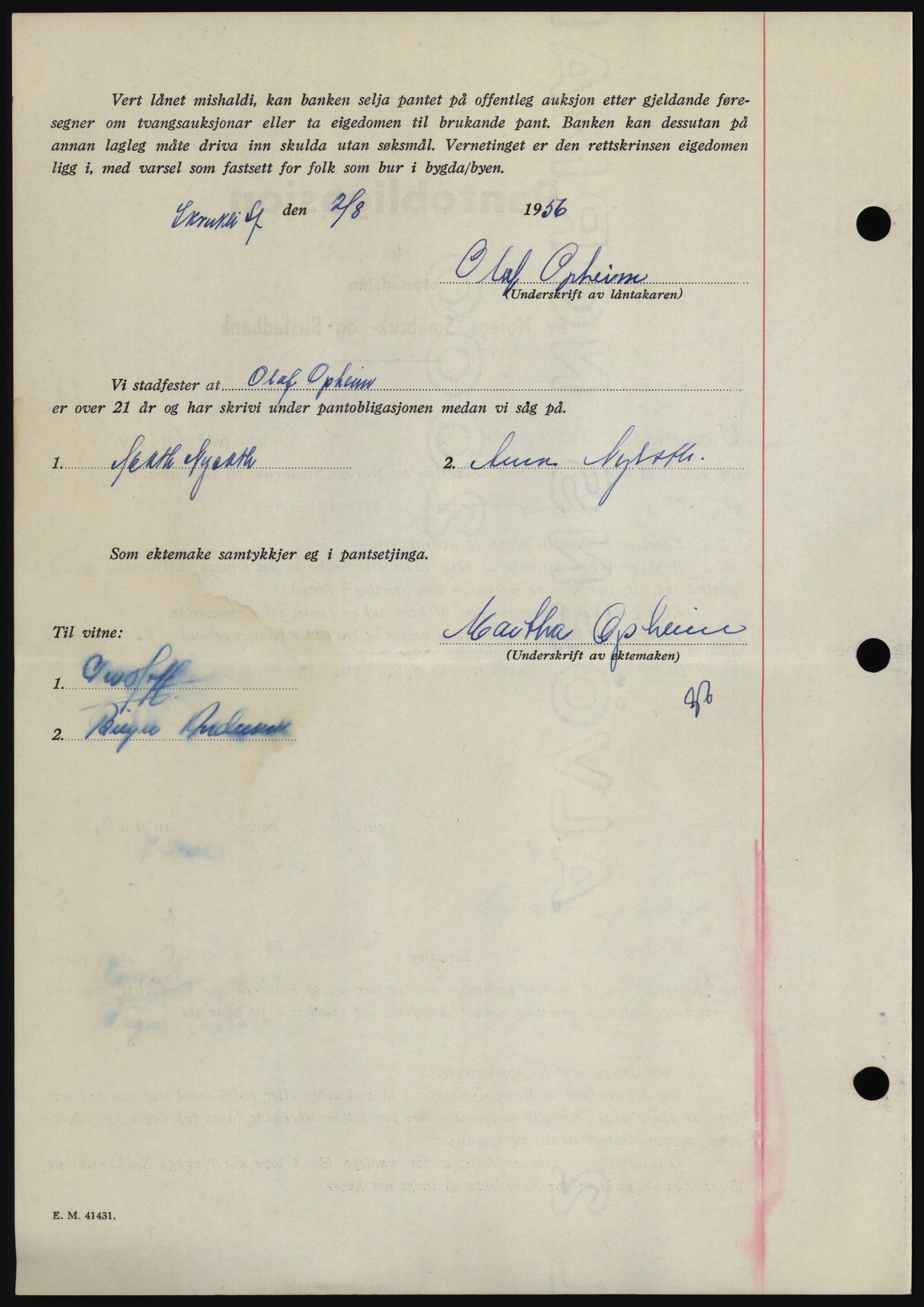 Hadeland og Land tingrett, SAH/TING-010/H/Hb/Hbc/L0034: Pantebok nr. B34, 1956-1956, Dagboknr: 2111/1956