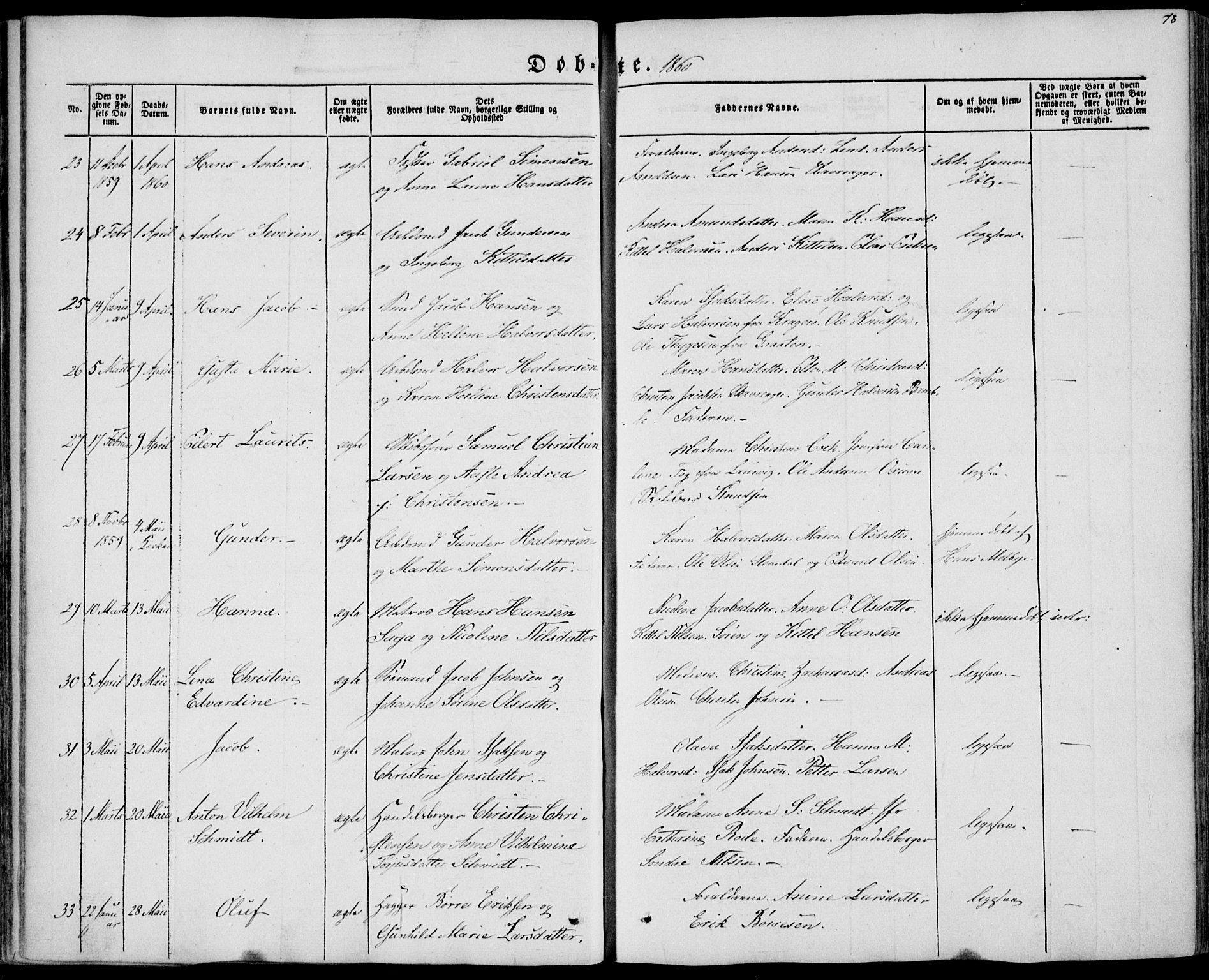 Brevik kirkebøker, AV/SAKO-A-255/F/Fa/L0005: Ministerialbok nr. 5, 1847-1865, s. 78