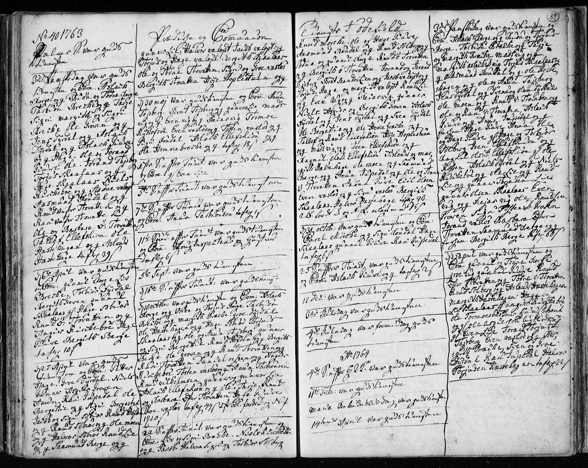 Lårdal kirkebøker, AV/SAKO-A-284/F/Fa/L0003: Ministerialbok nr. I 3, 1754-1790, s. 89